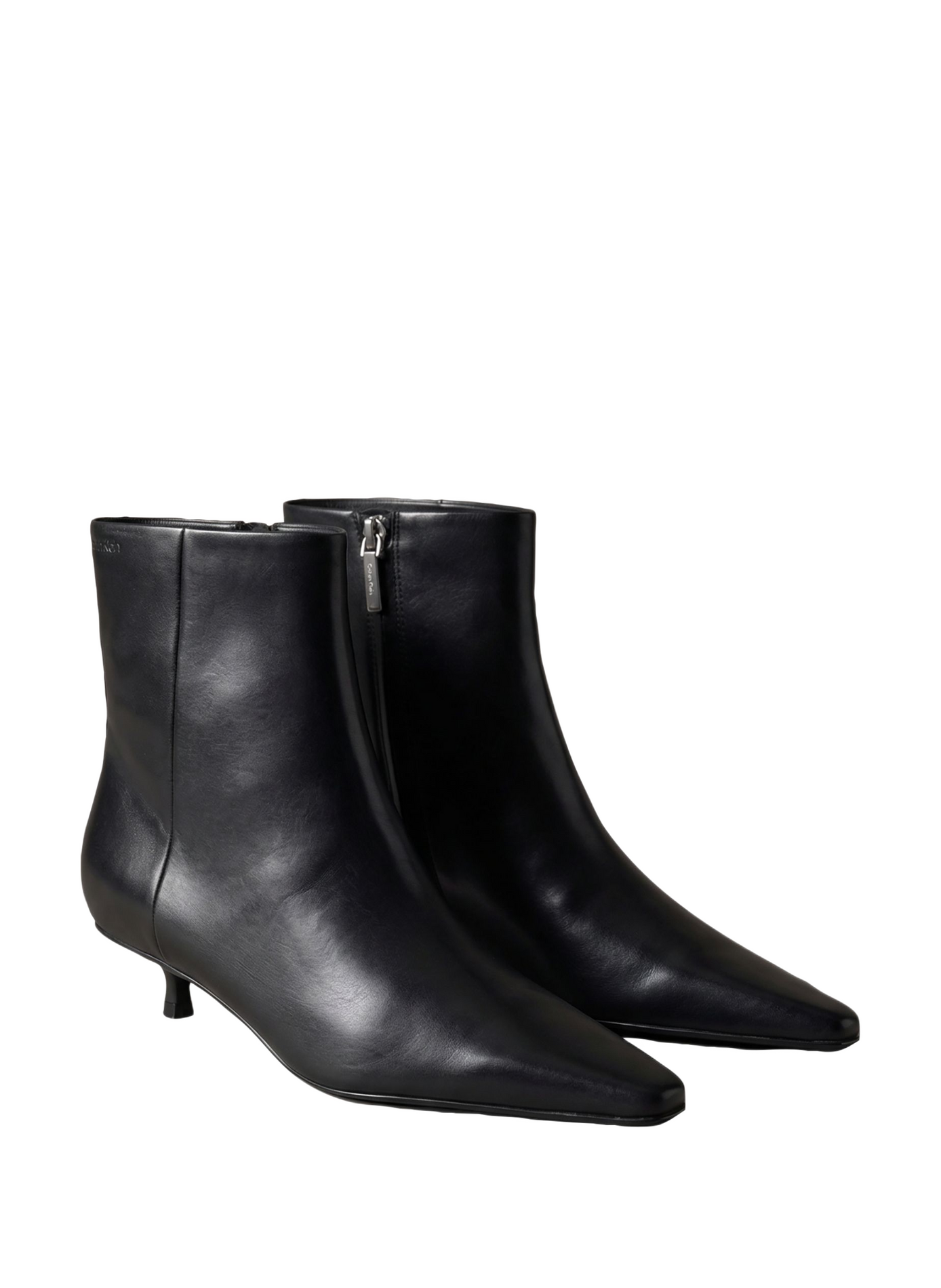 Plain leather zip-up ankle boots CALVIN KLEIN Black