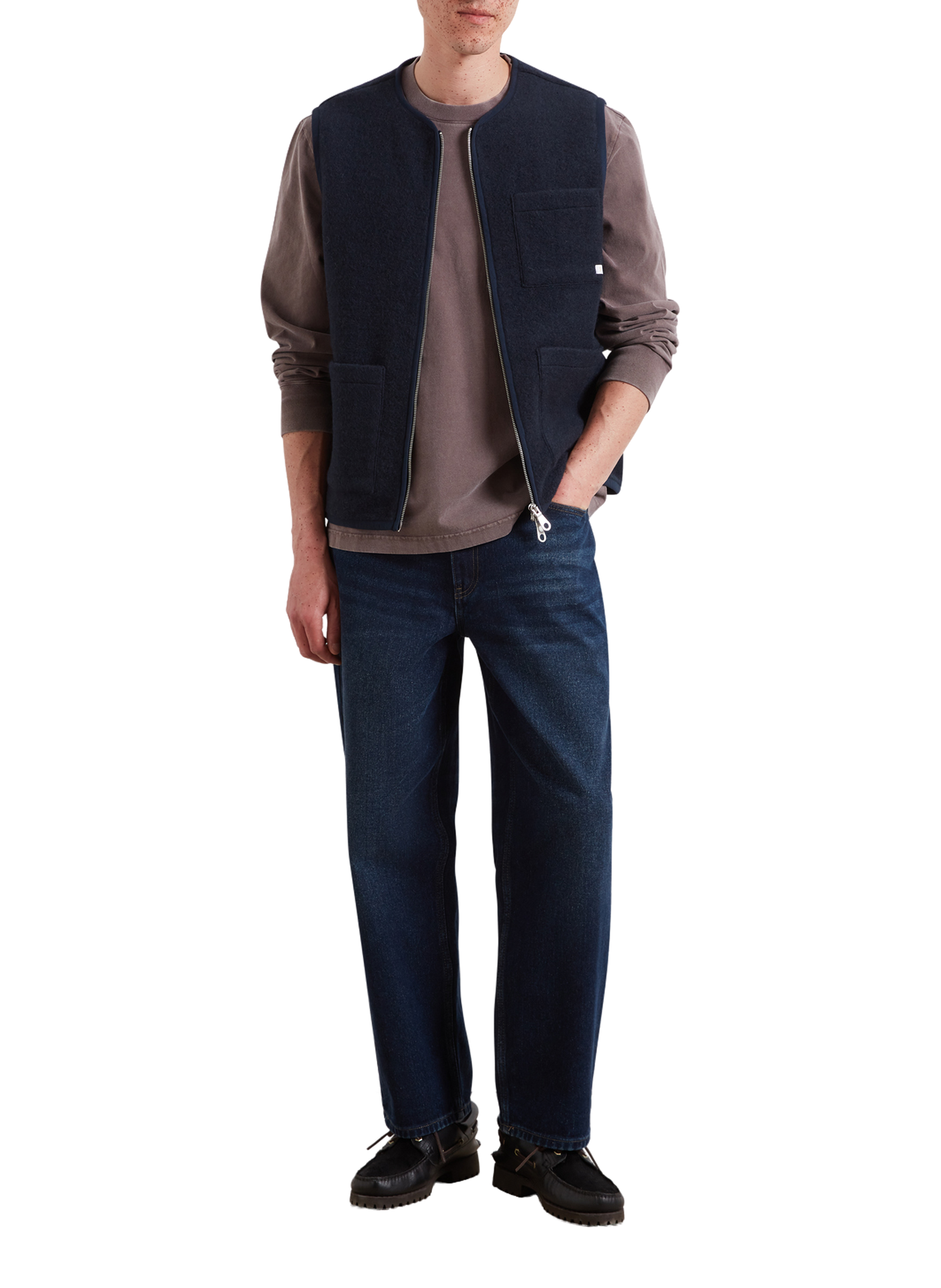 Veste sans manches en laine mélangée FARAH Blau