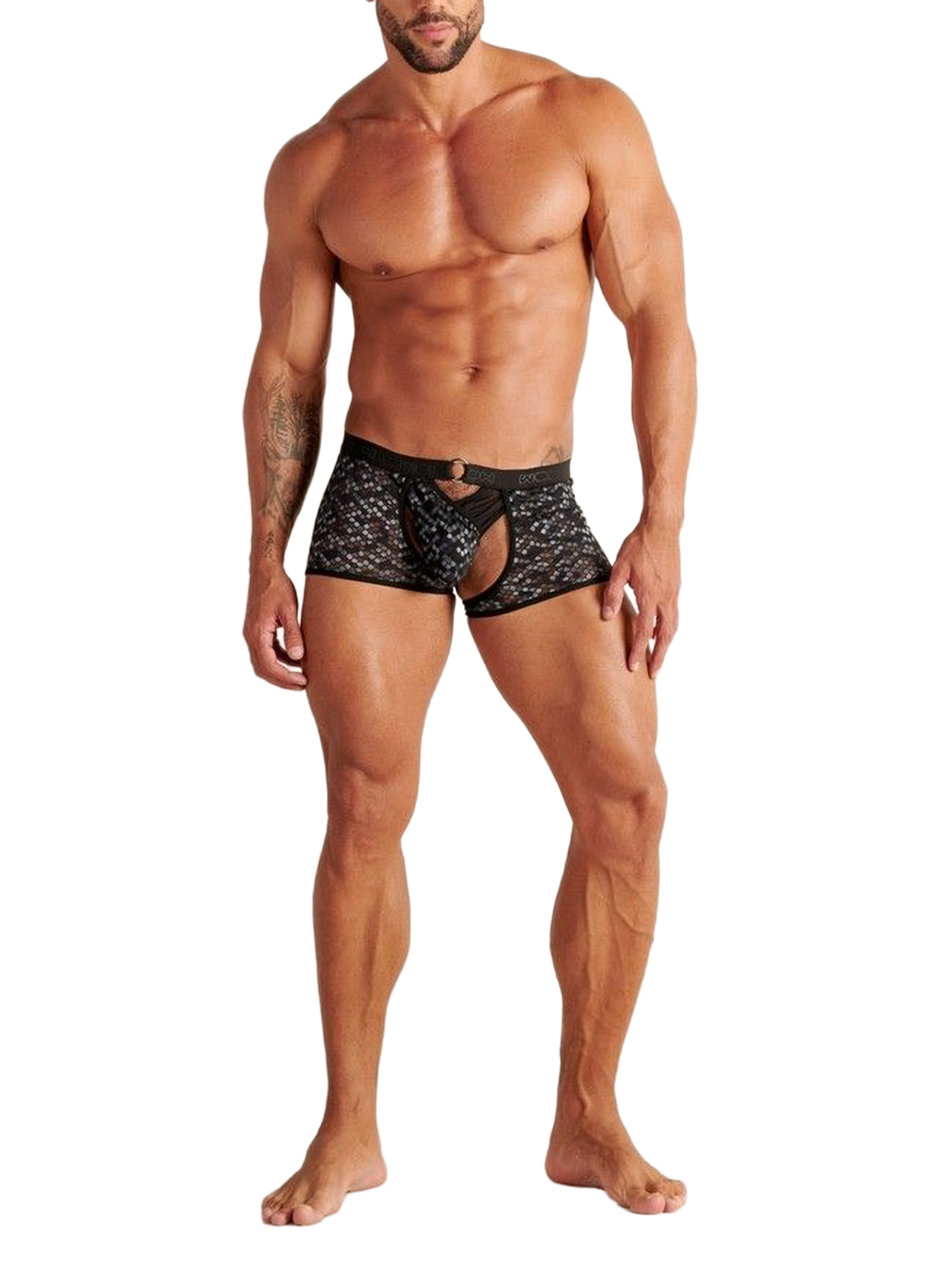 Lace boxer thong WOH Black
