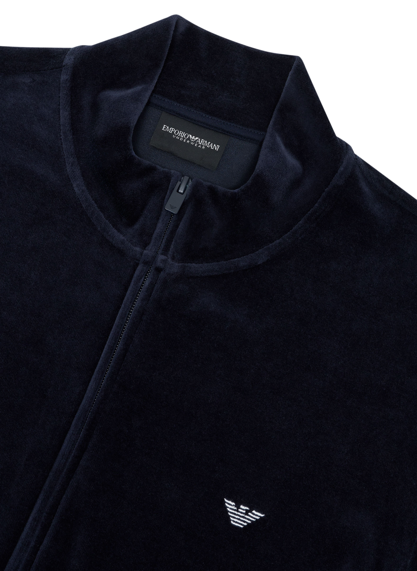 Logo Cotton-Blend Jacket EMPORIO ARMANI Blue