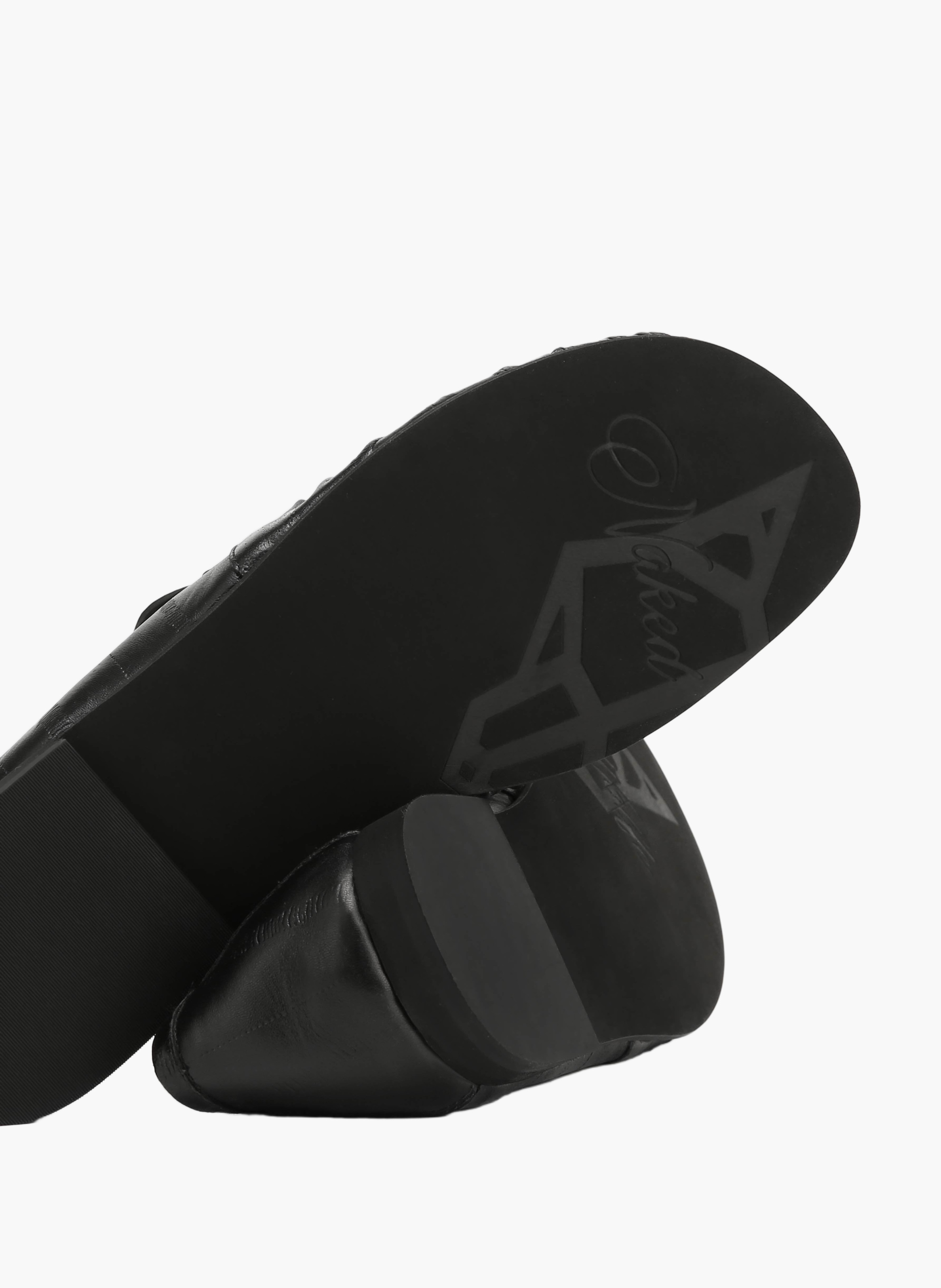 Mocassins the wall street en cuir d'anguille NAKED WOLFE Noir