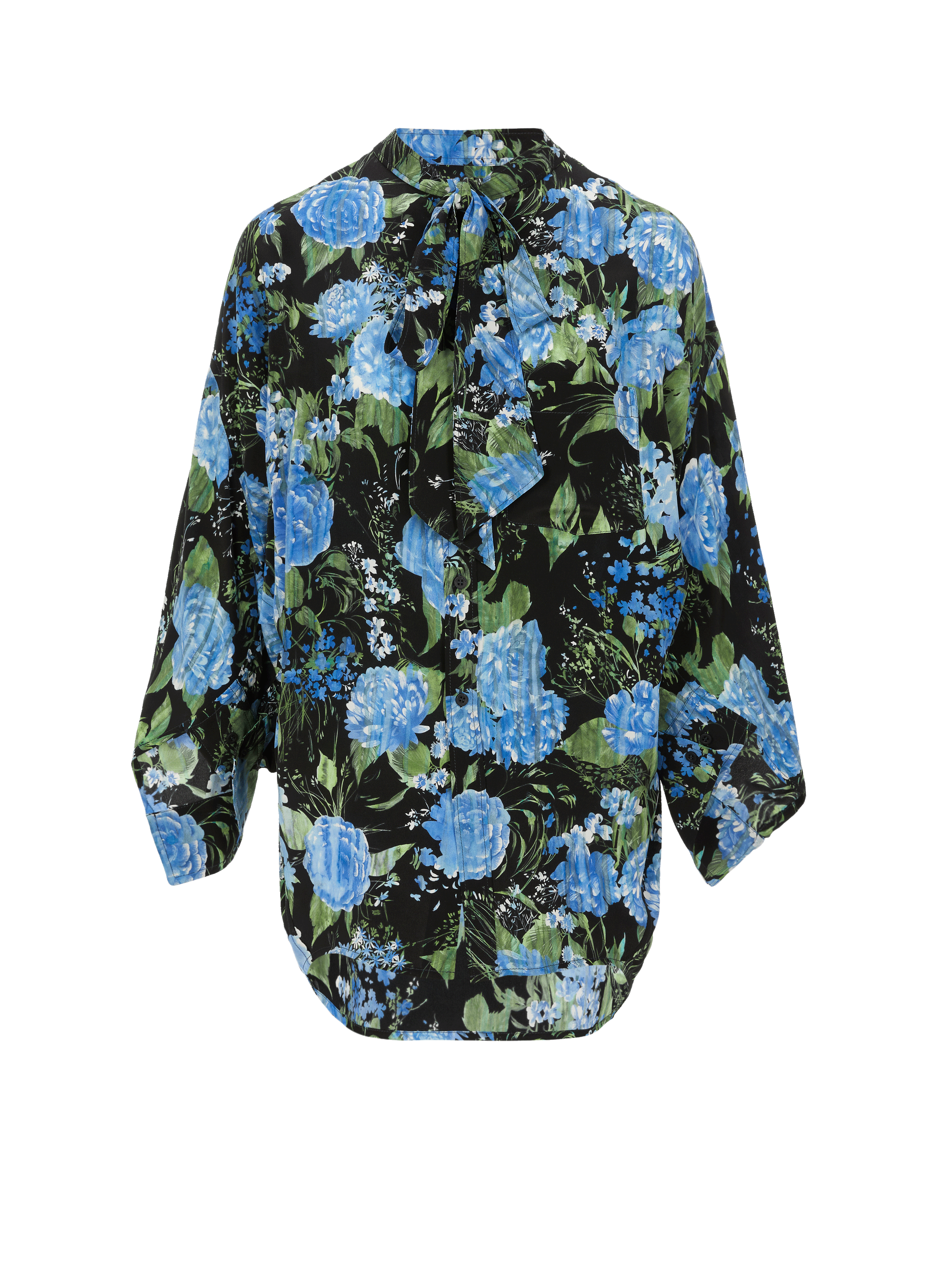 Blouse à imprimé fleuri en soie