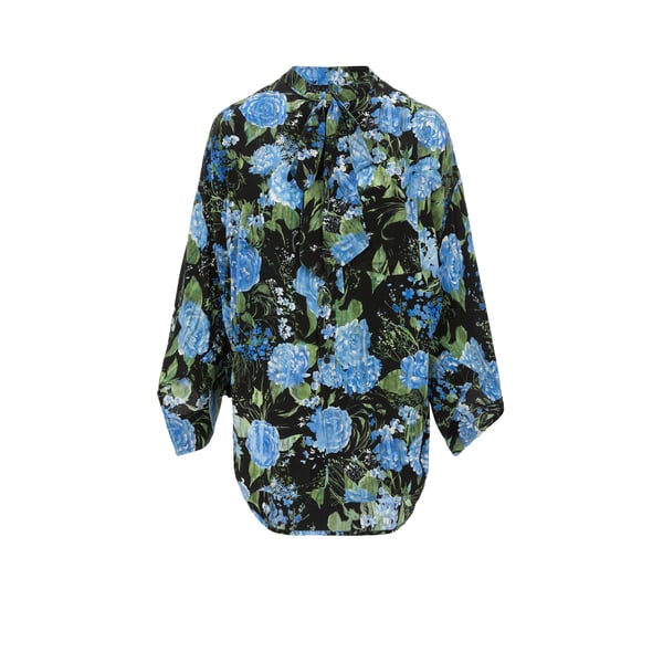 Blouse à imprimé fleuri en soie