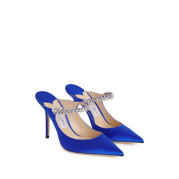 Mules Bing en satin sertie de cristaux