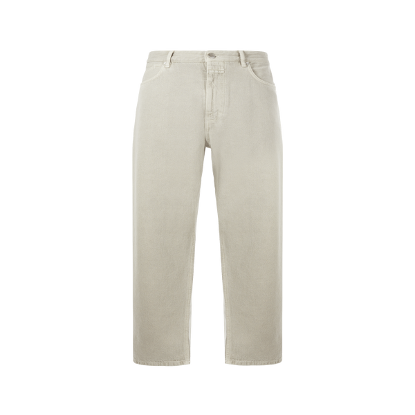 Closed Cotton Trousers In Neutral