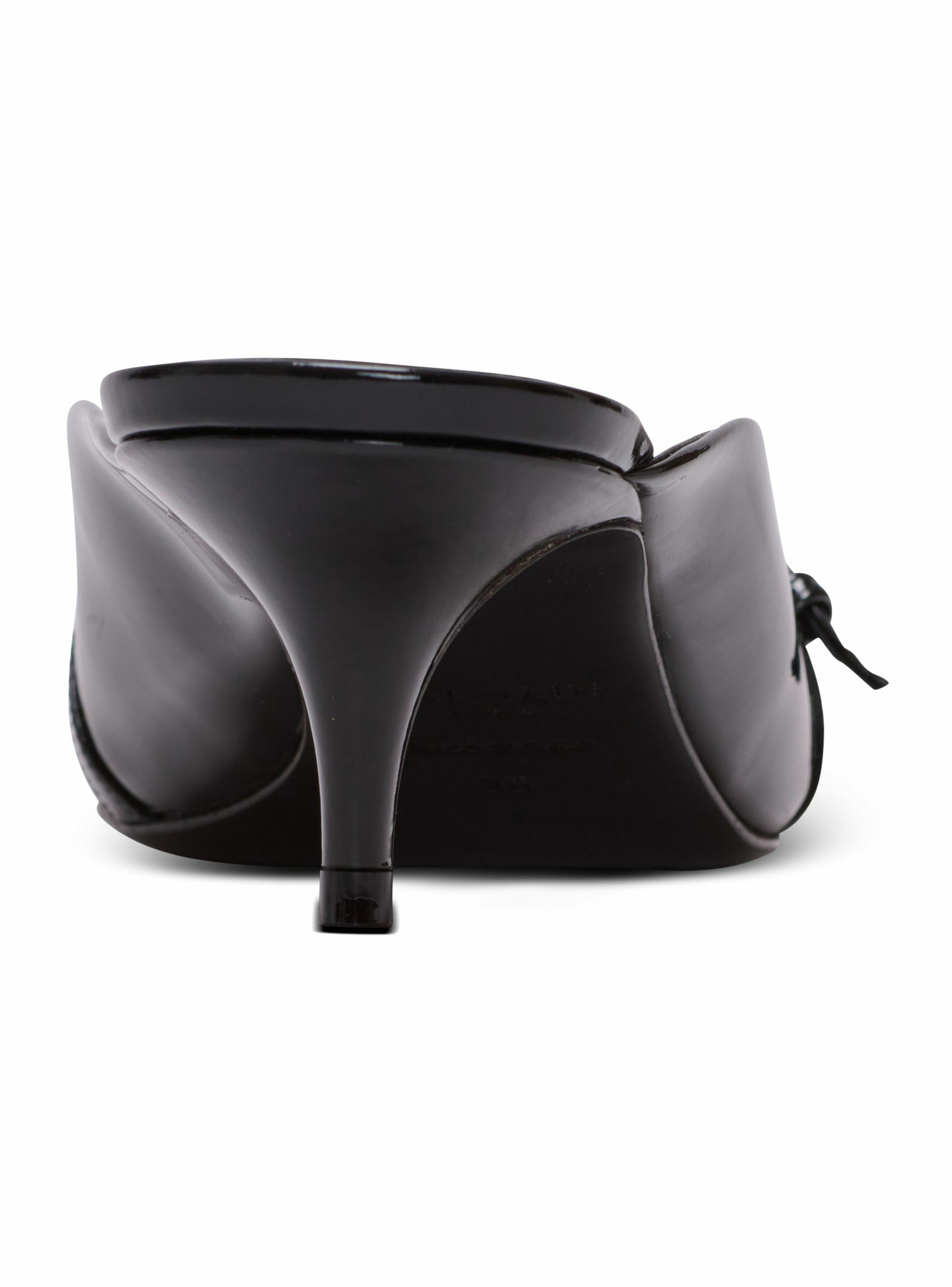 Mules sync en cuir verni à bout pointu BALMAIN Noir