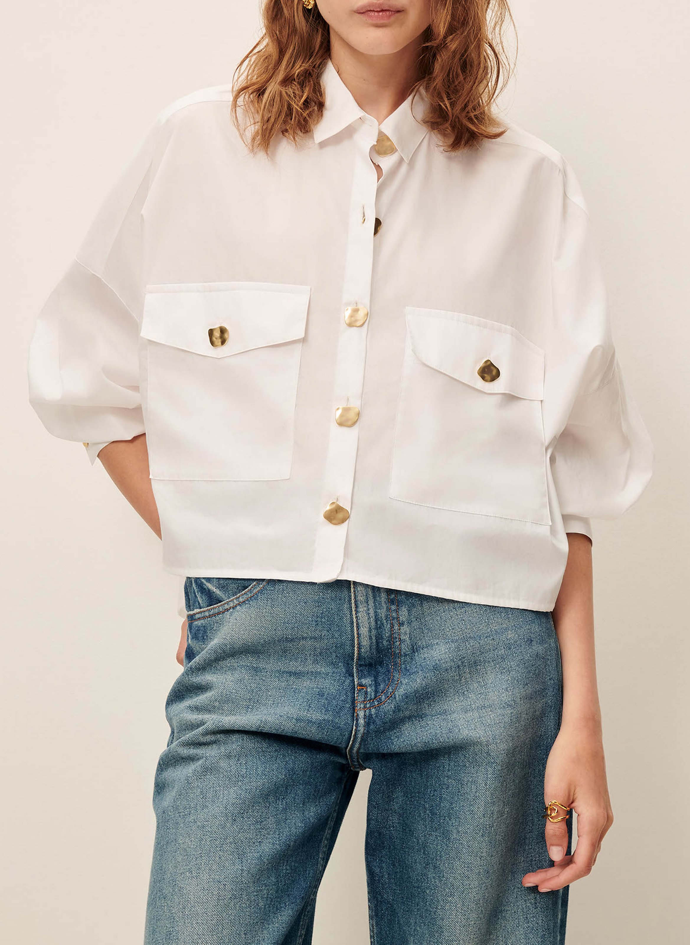 Chemise col classique en coton balanca SESSUN Blanc