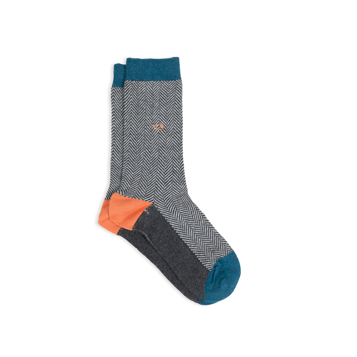 Chaussettes en coton peigné chevrons BILLYBELT Gris