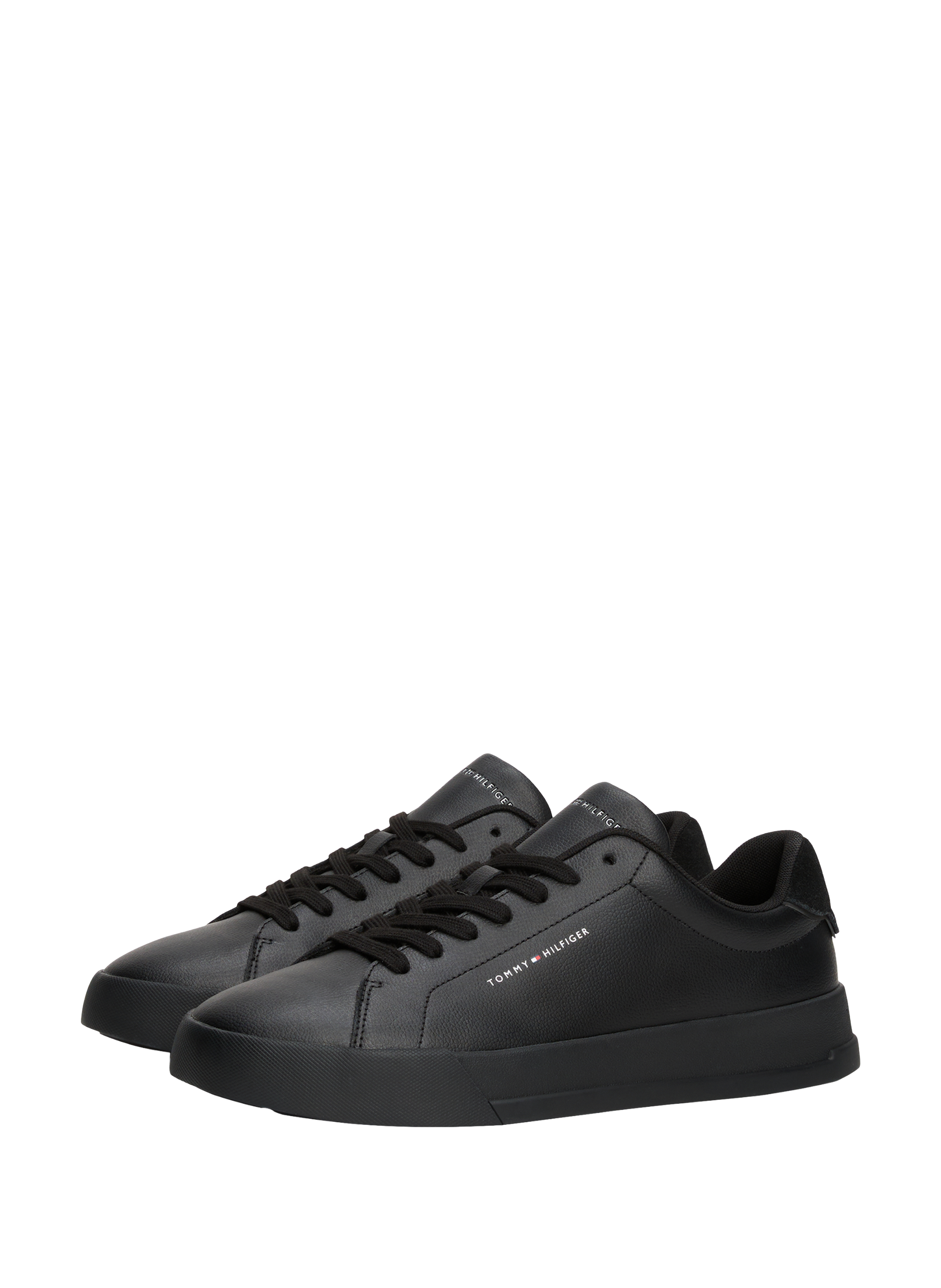 Grain effect leather sneakers TOMMY HILFIGER Black
