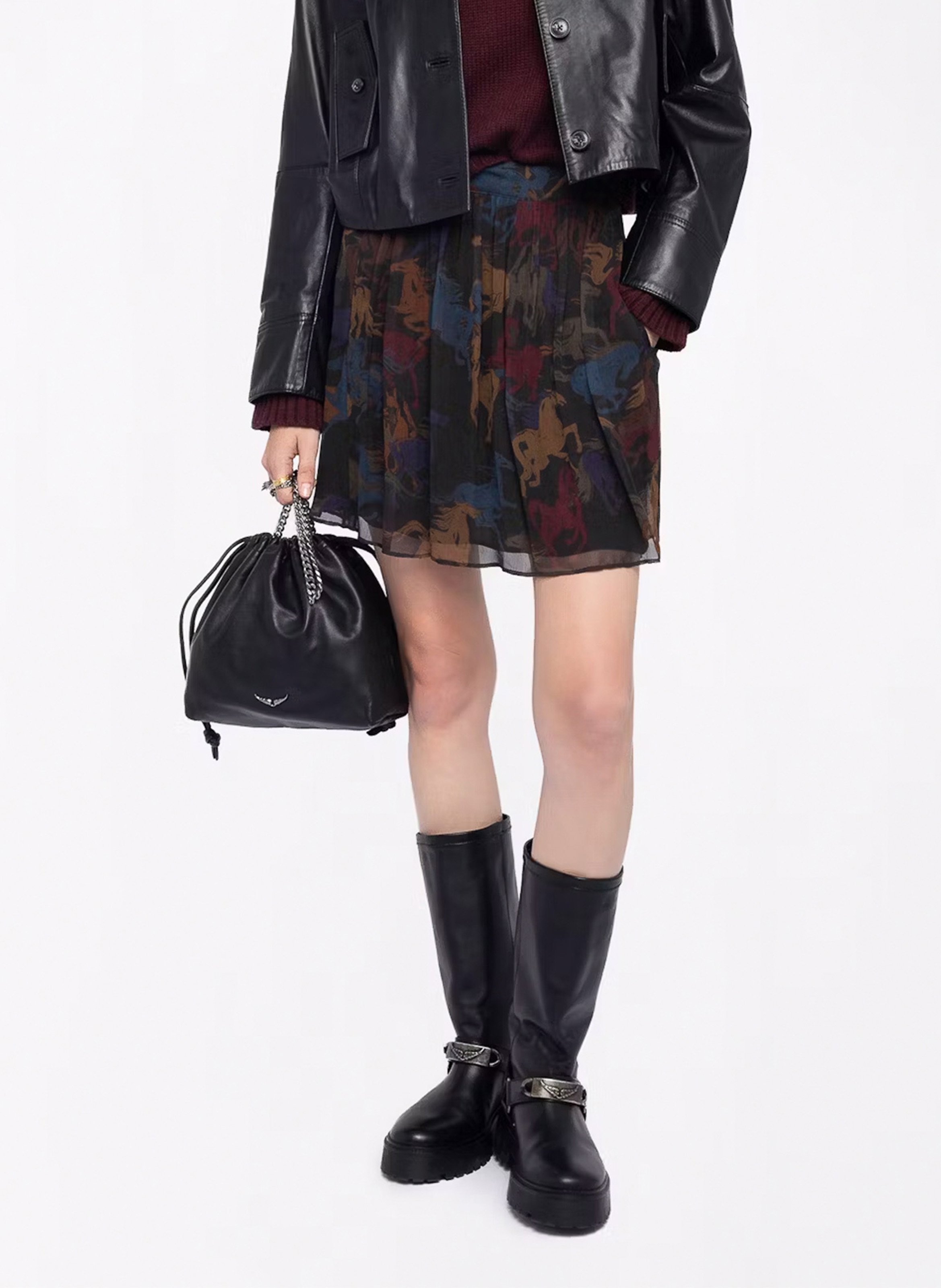 Jupe courte imprimée jadys ZADIG&VOLTAIRE Marron