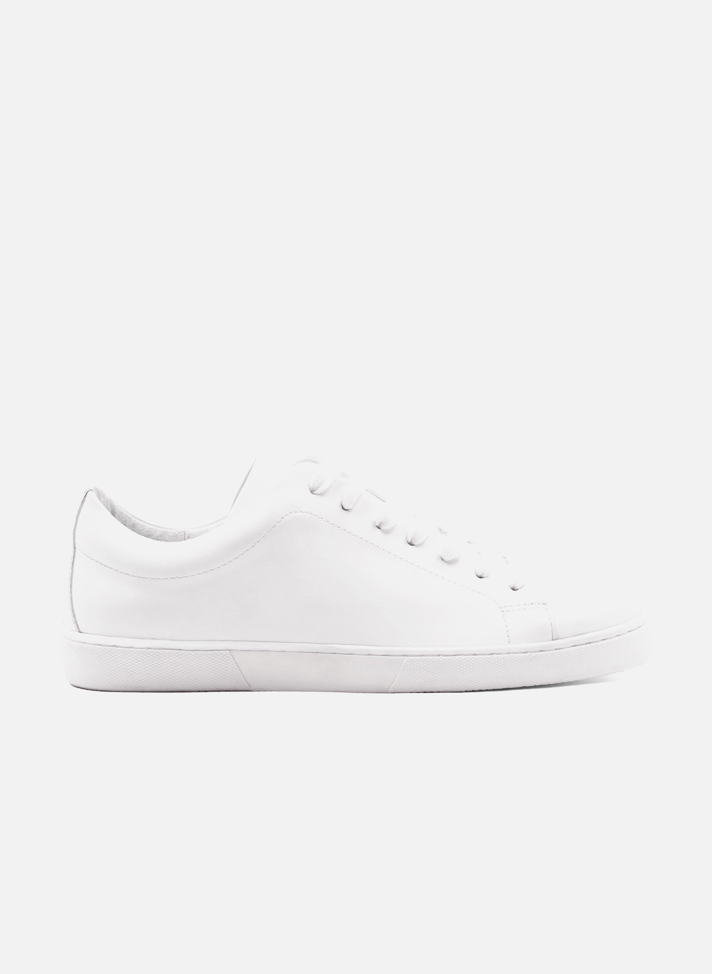 Tennis lacet cuir lisse JULES & JENN Blanc