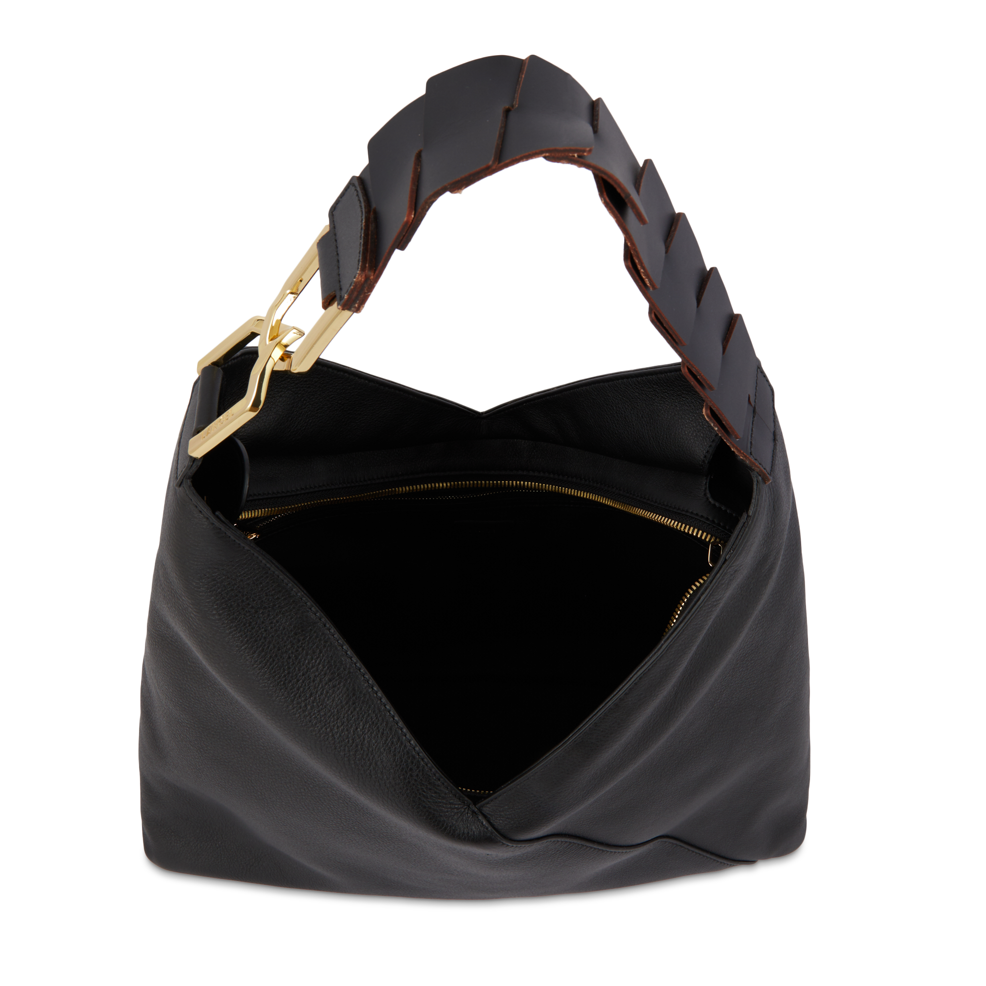 Sac hobo zippé l pagode de lancel en cuir LANCEL Noir