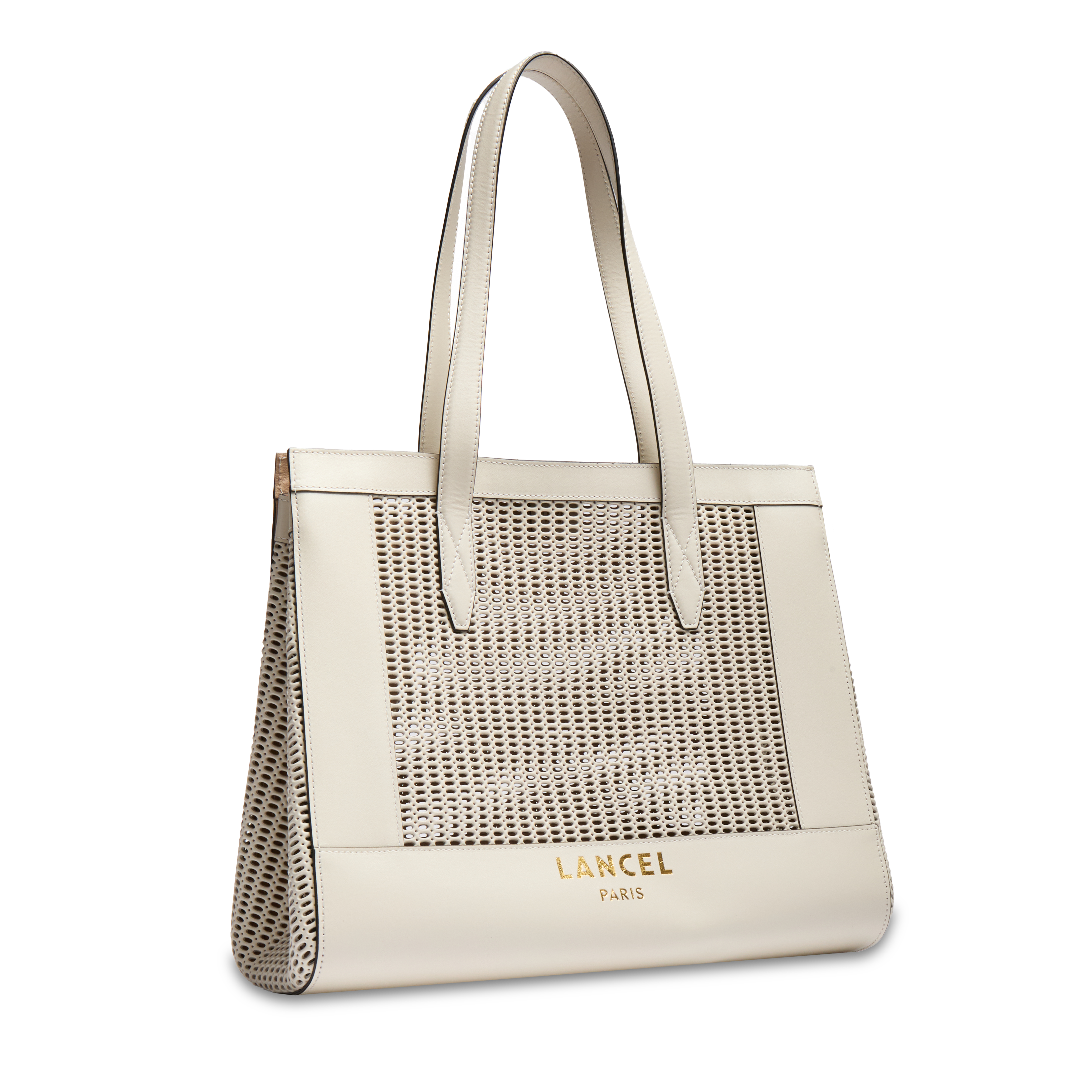 Sac cabas zippé l jour de lancel en cuir LANCEL Blanc