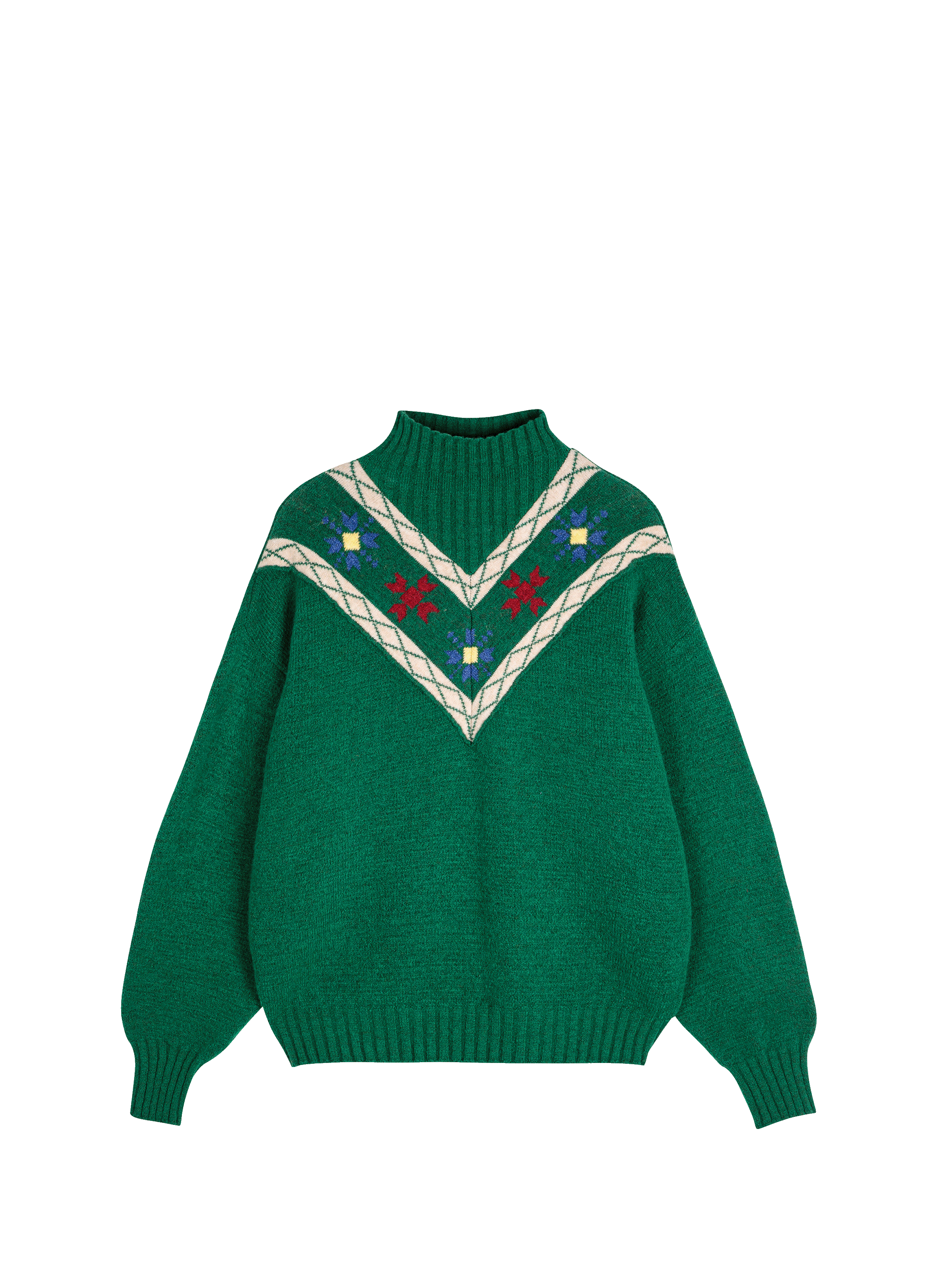 Pull col montant imprimé en coton mélangé BOBO CHOSES Multicolore