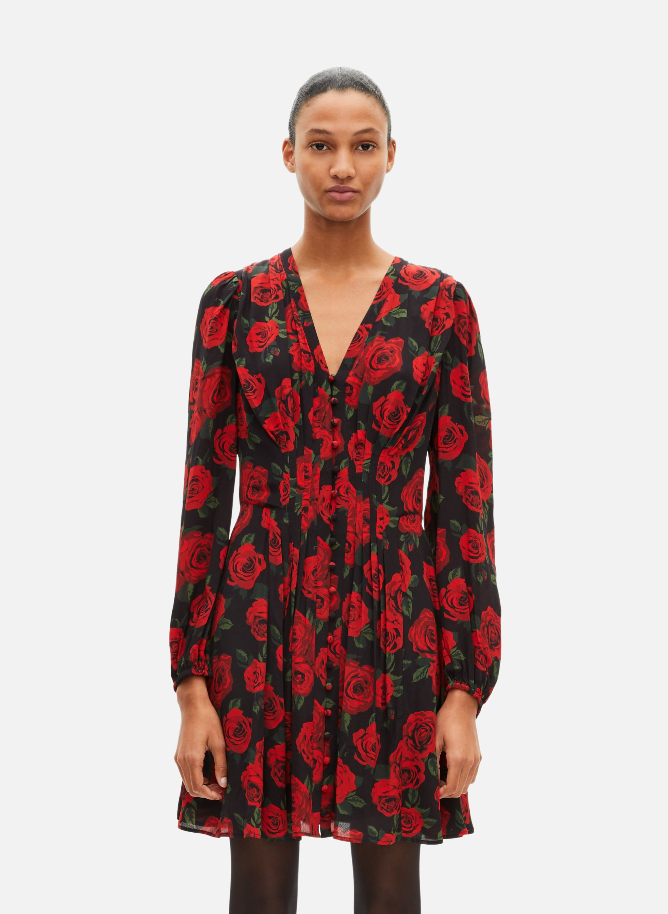 Robe courte imprimé fleuri THE KOOPLES Noir