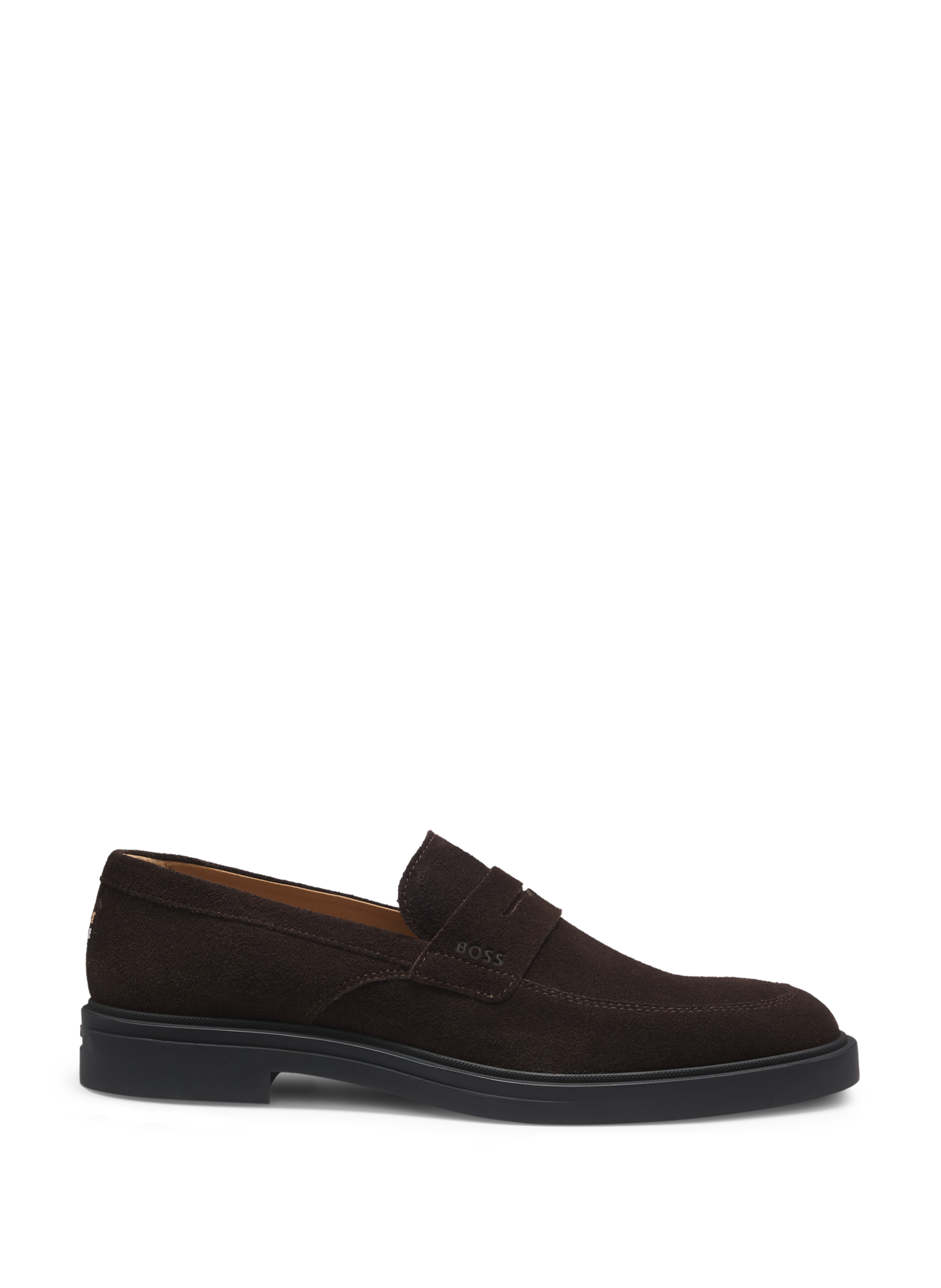 Suede leather moccasins BOSS Brown