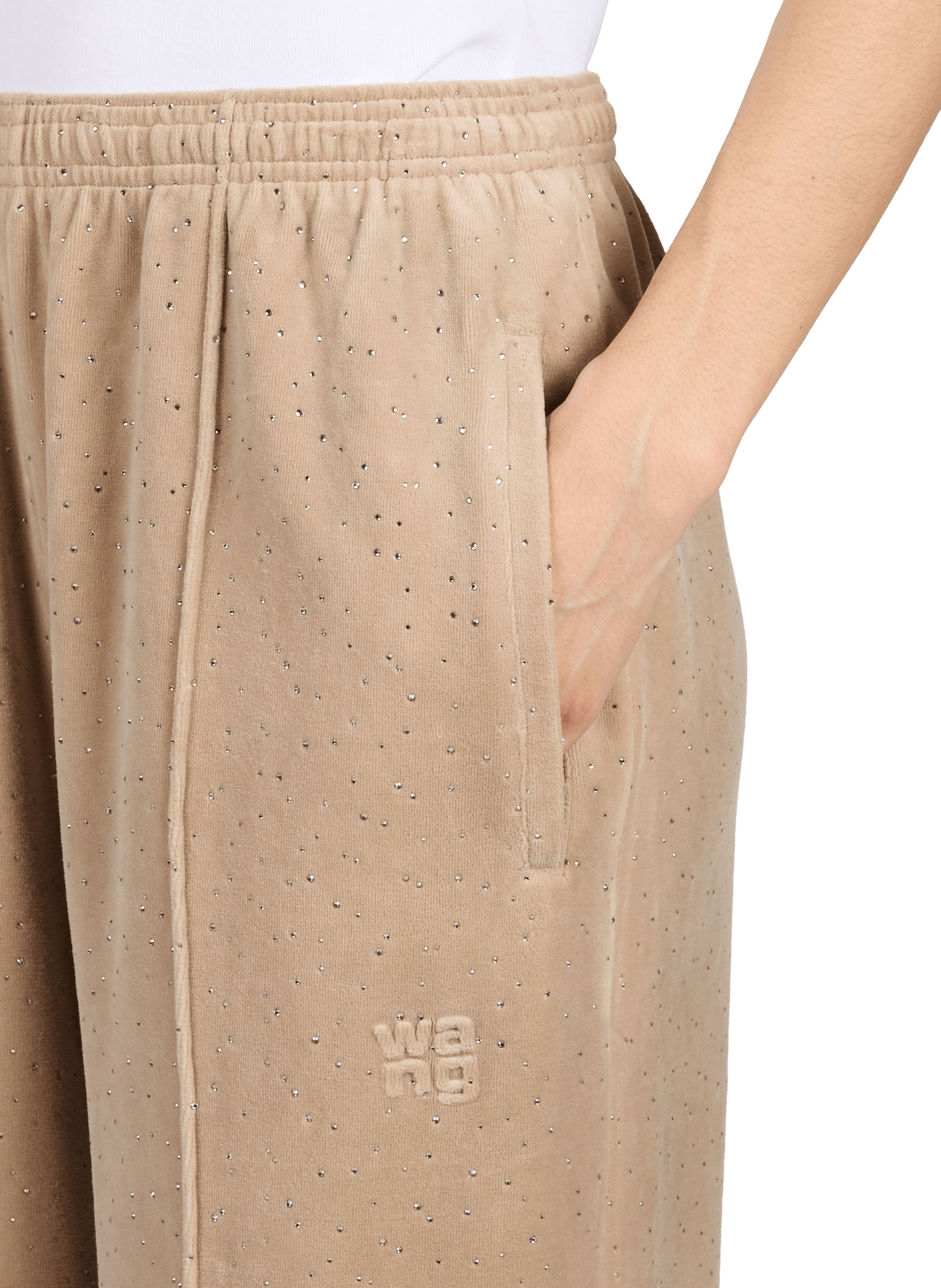 Pantalon de survêtement velours en coton mélangé ALEXANDER WANG Marron