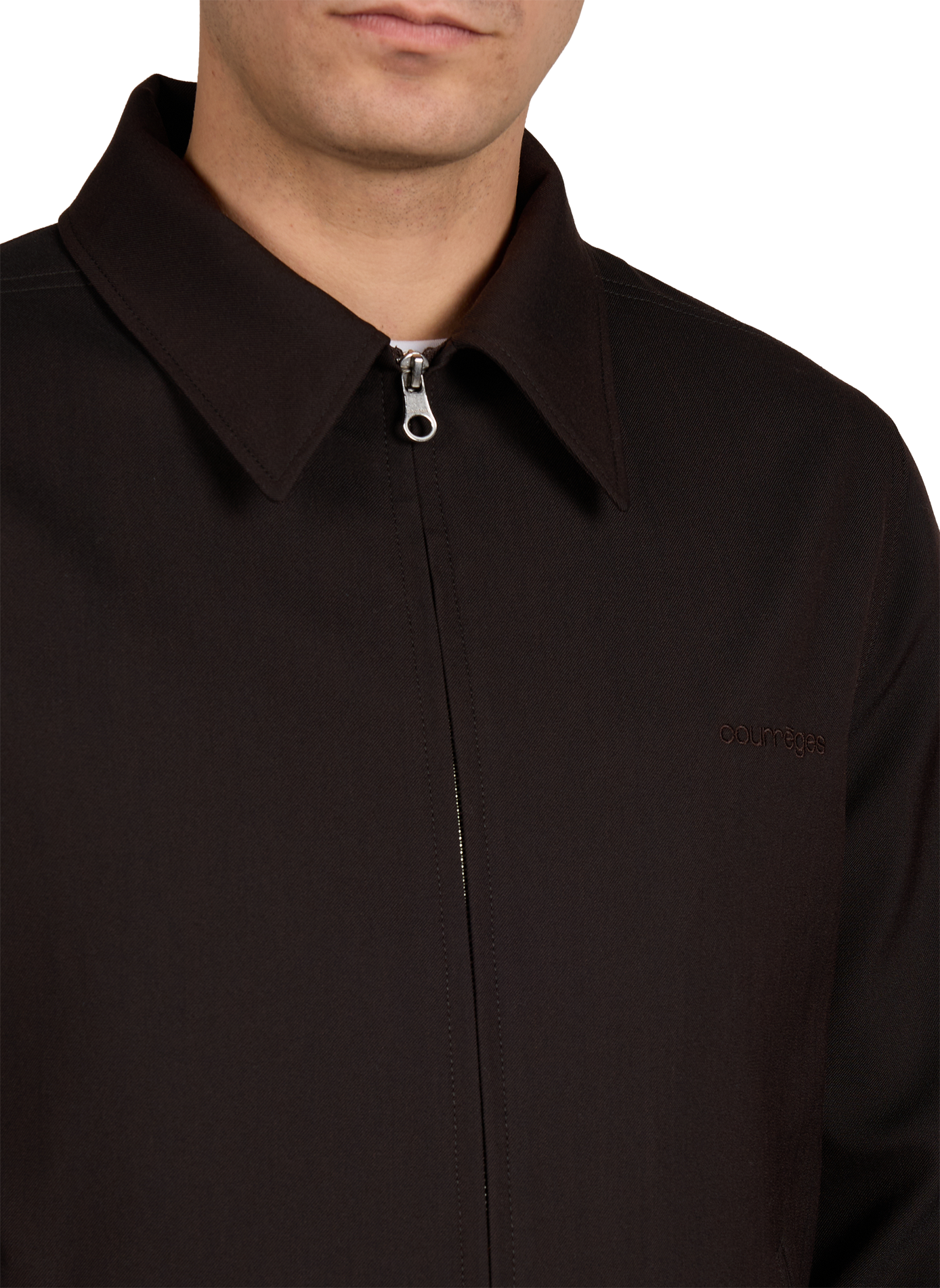 Veste uni à col classique COURRÈGES Marron