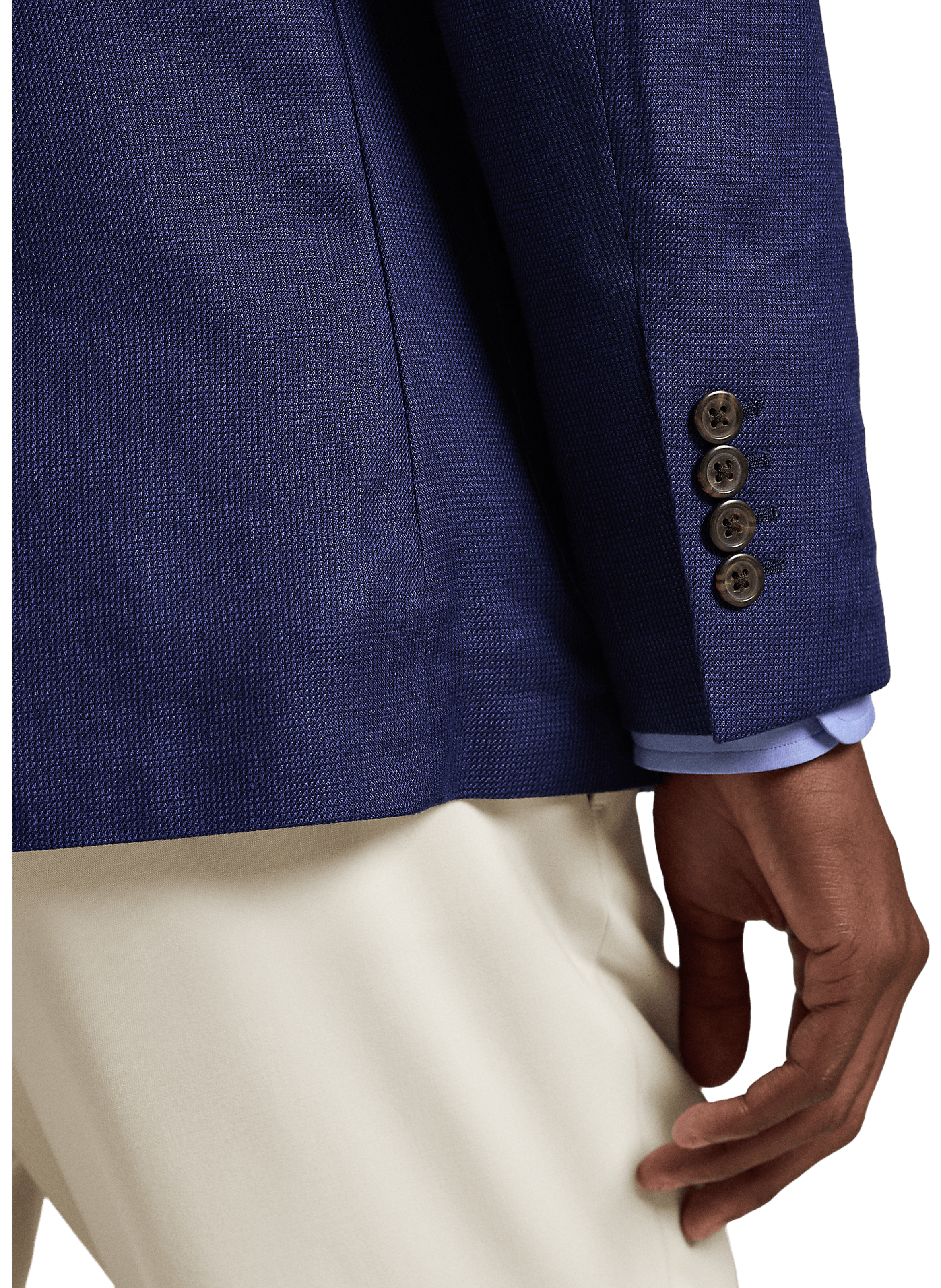 Straight blazer in blended linen POLO RALPH LAUREN Blue