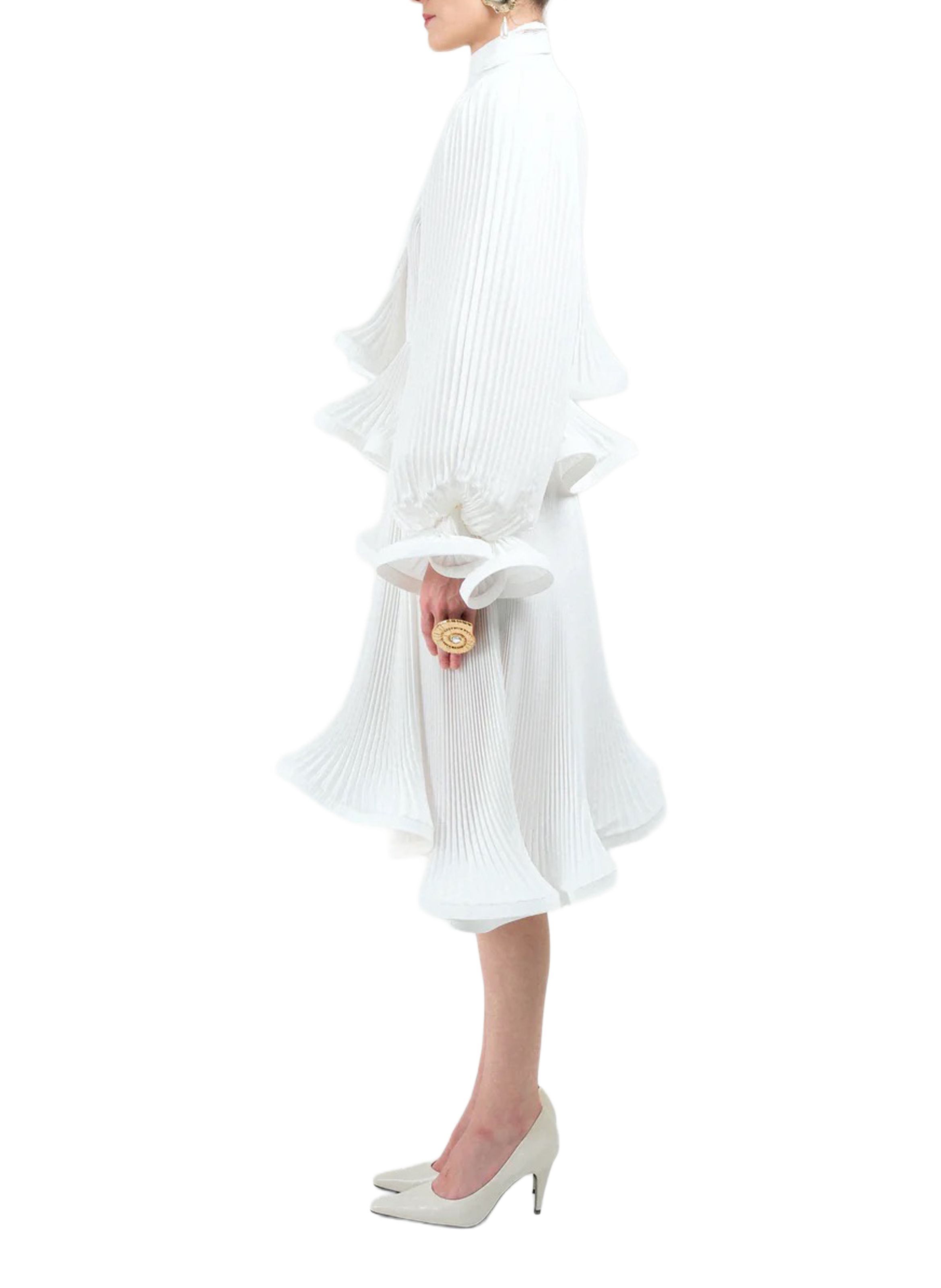 Pleated midi skirt ROWEN ROSE White