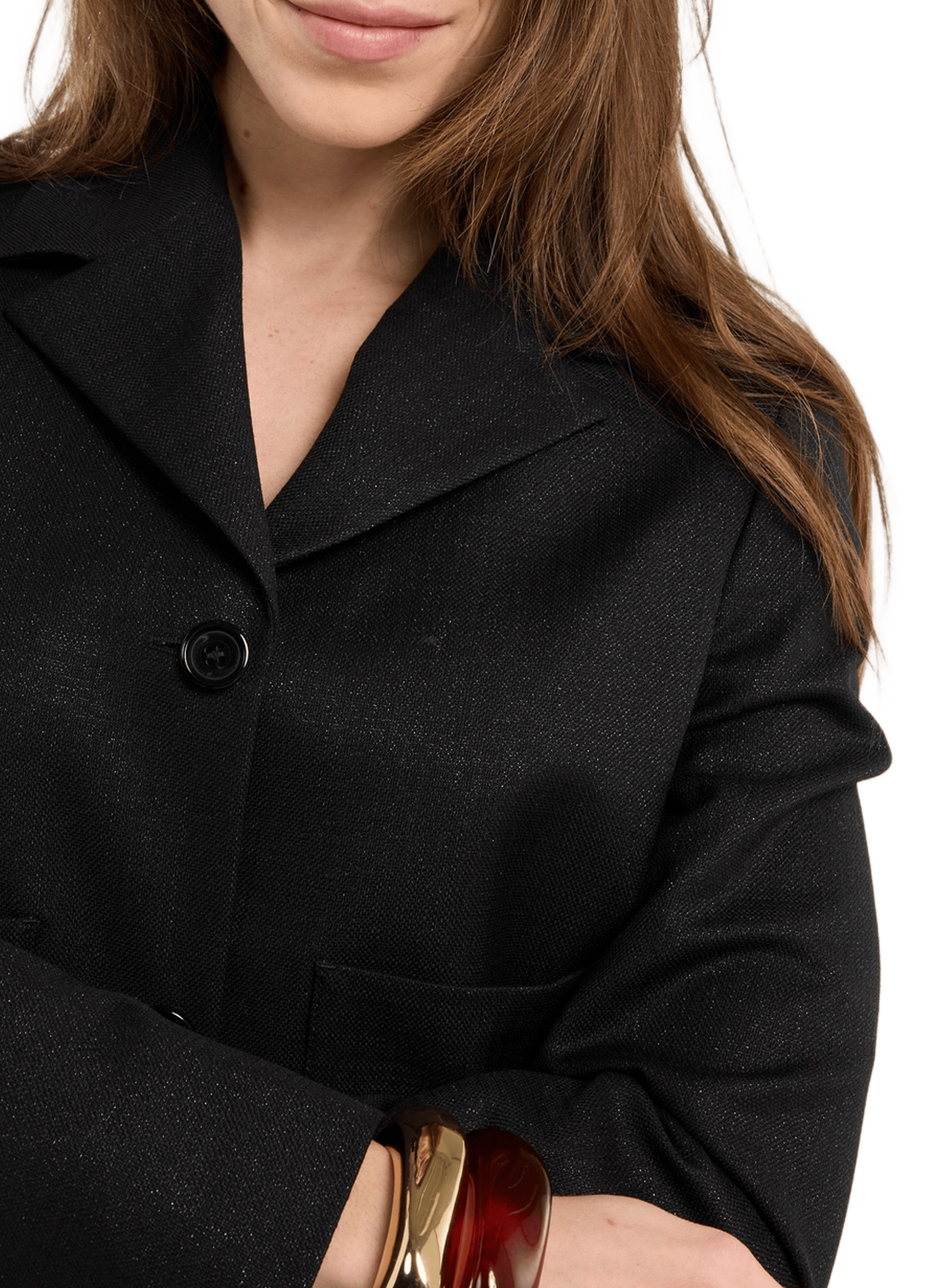 Veste blazer courte en laine mélangée SAISON 1865 Noir