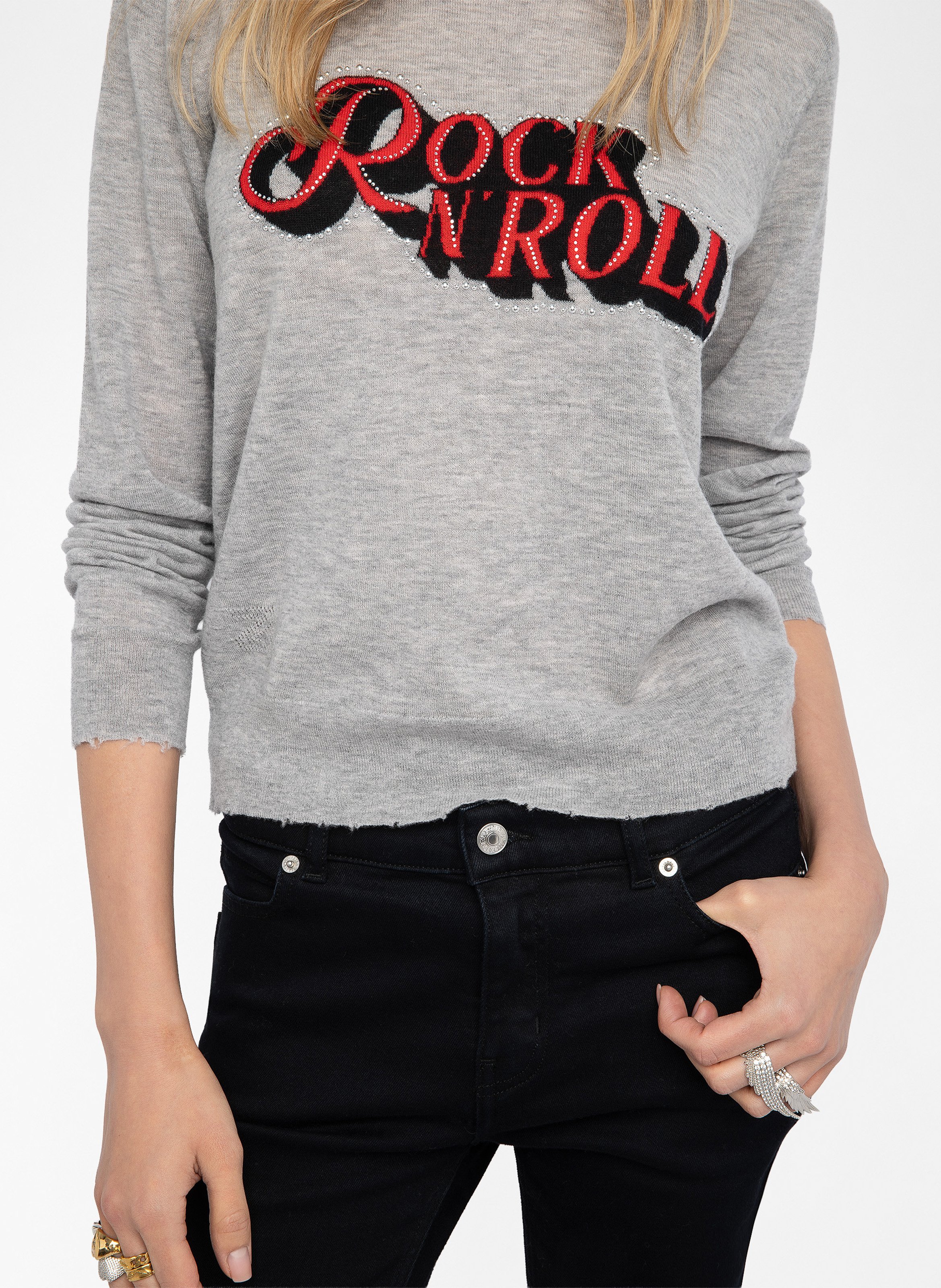 Pull col rond cachemire miss ZADIG&VOLTAIRE Gris