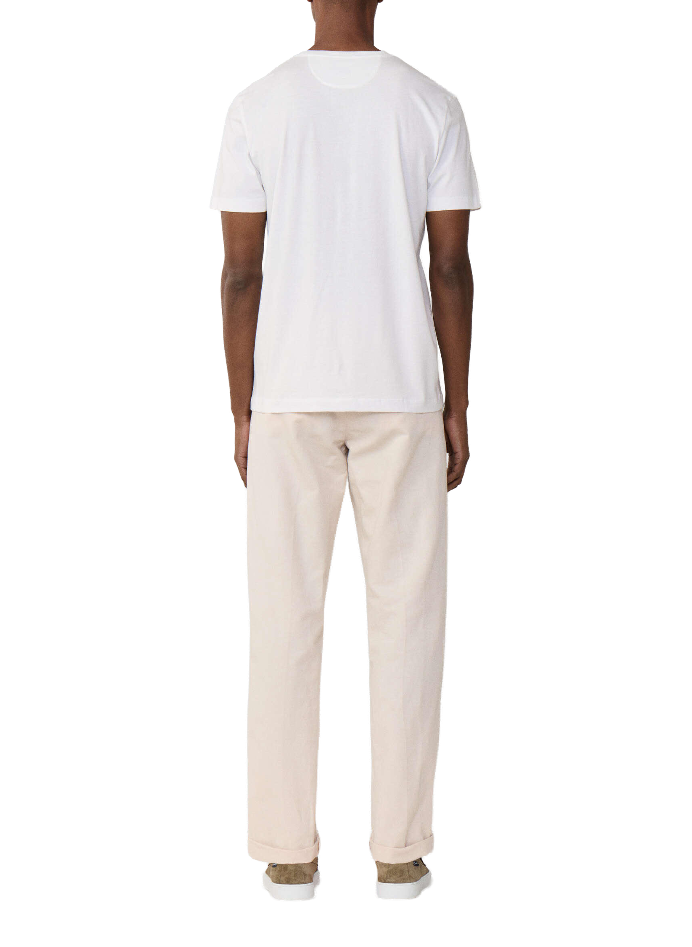 Round neck cotton brand t-shirt FACONNABLE White