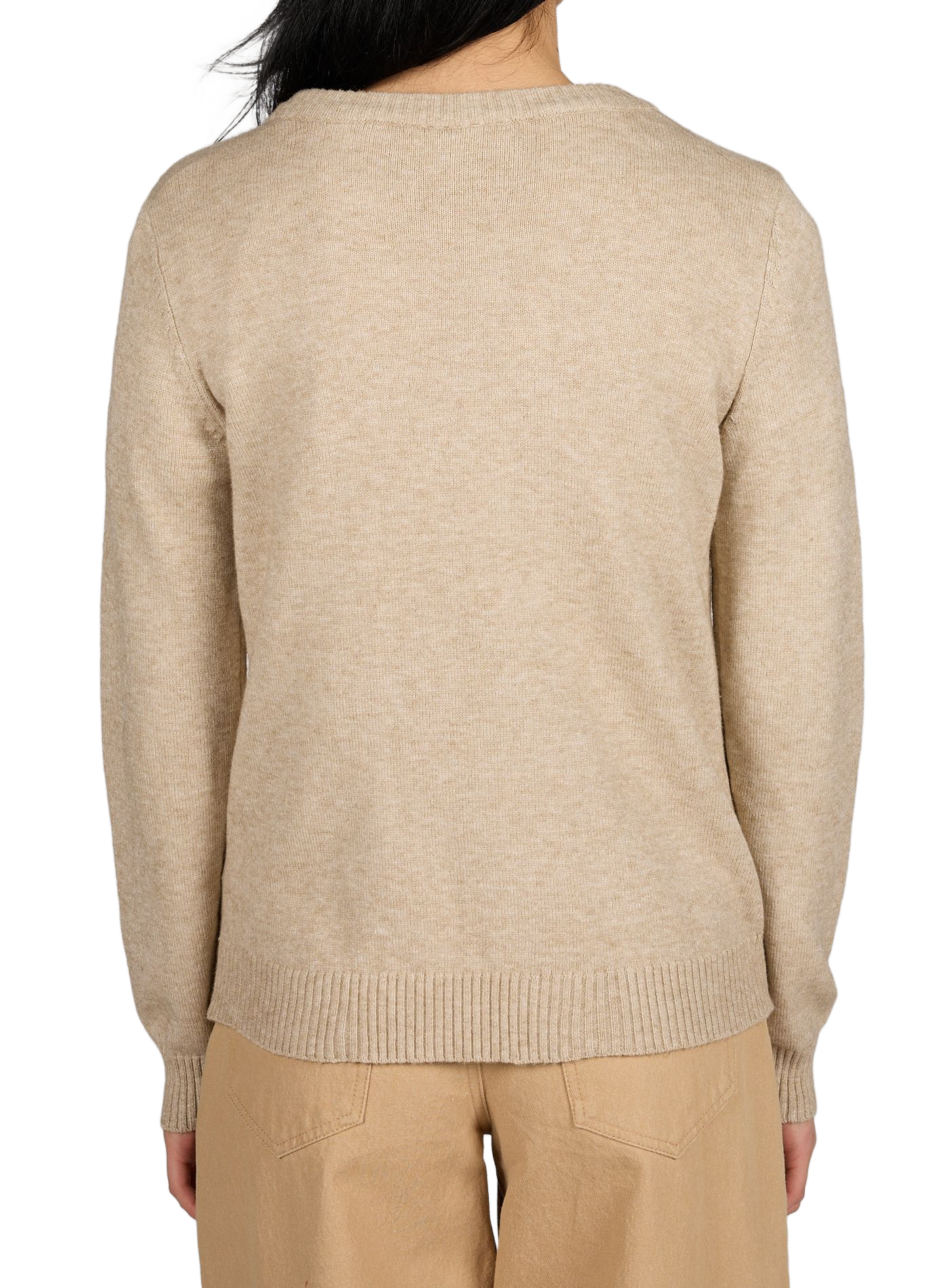Round neck Viril sweater VILA Beige
