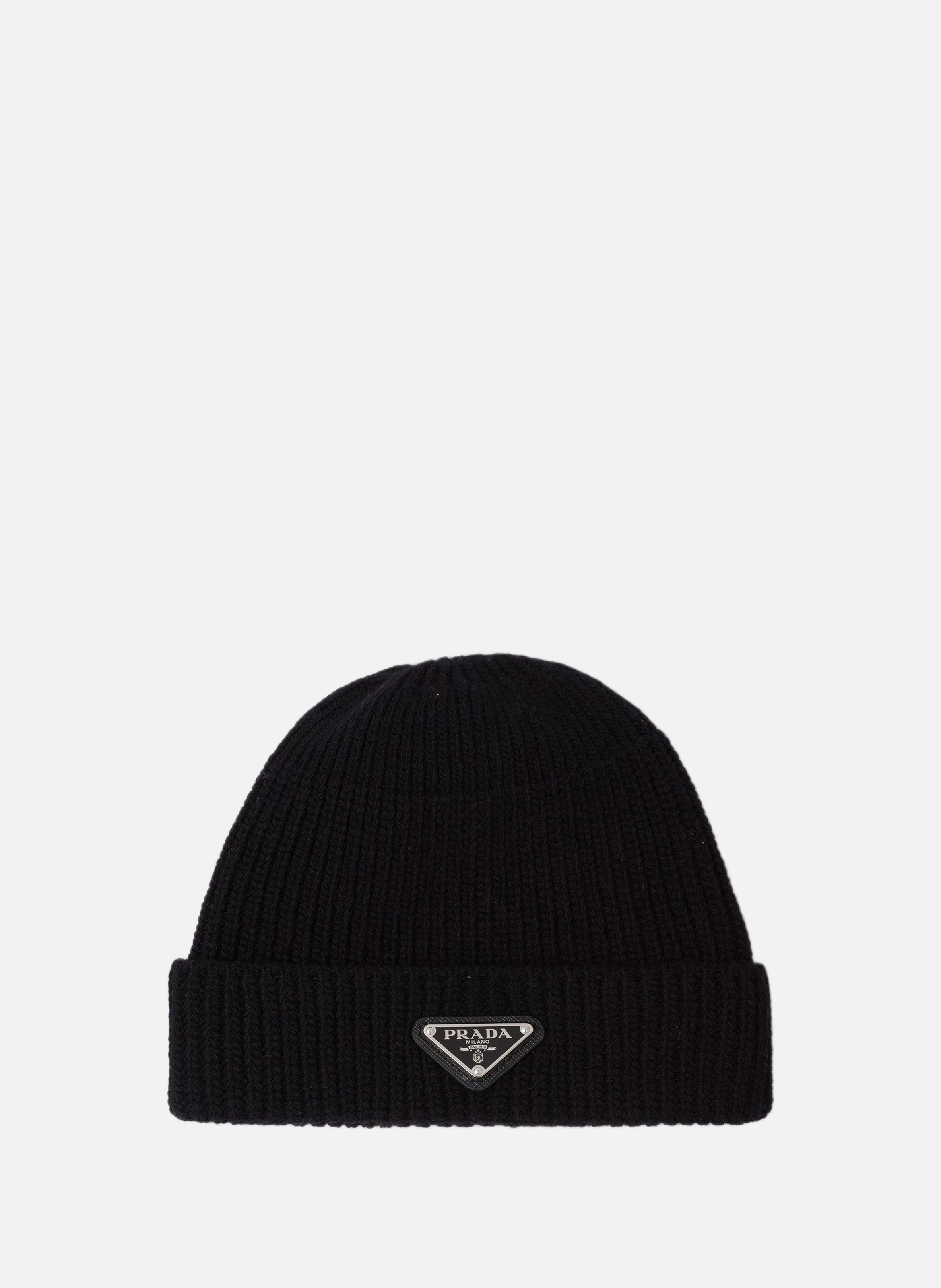 Bonnet en laine et cachemire PRADA Noir