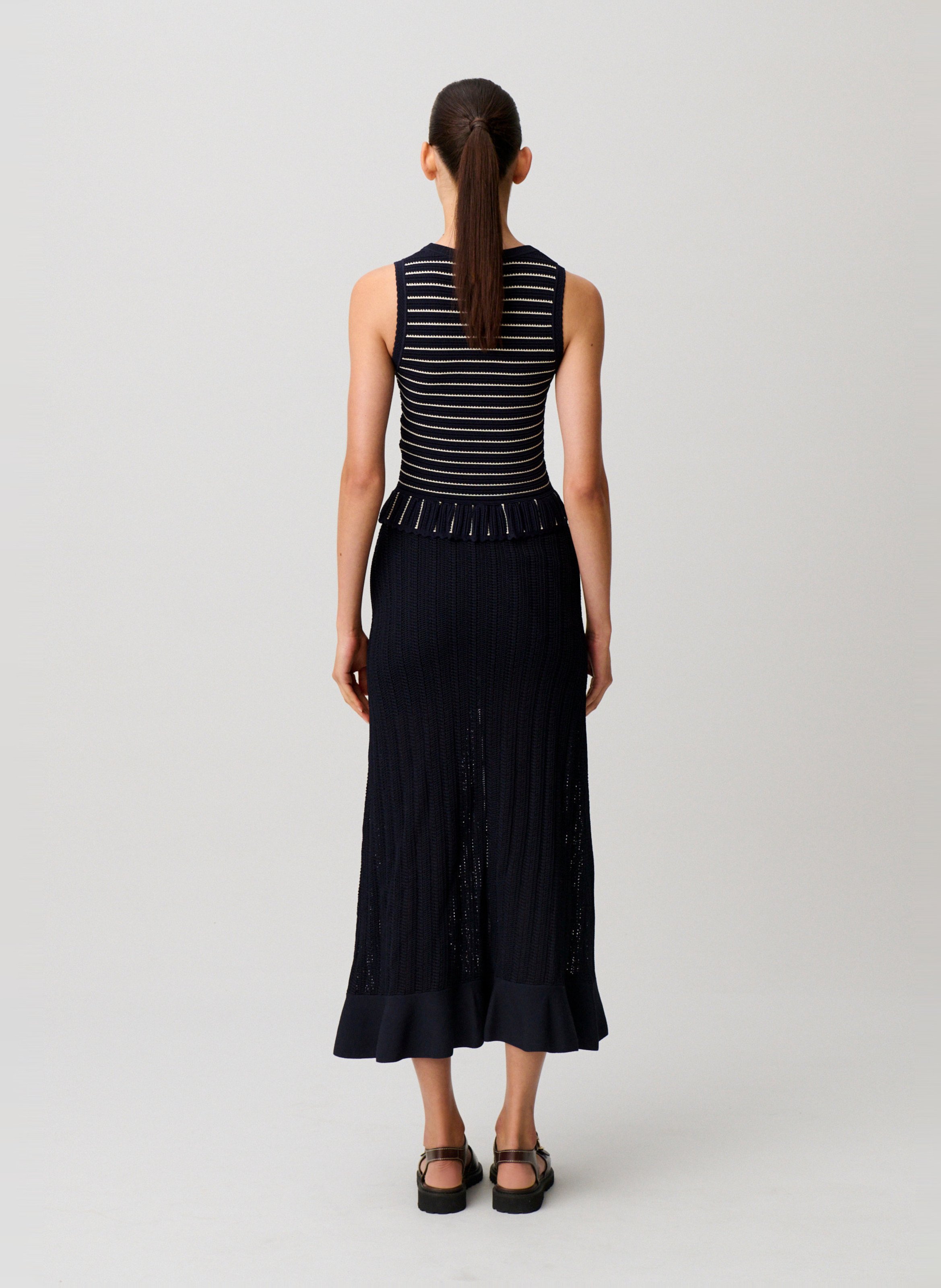 Jupe longue en crochet CLAUDIE PIERLOT Bleu