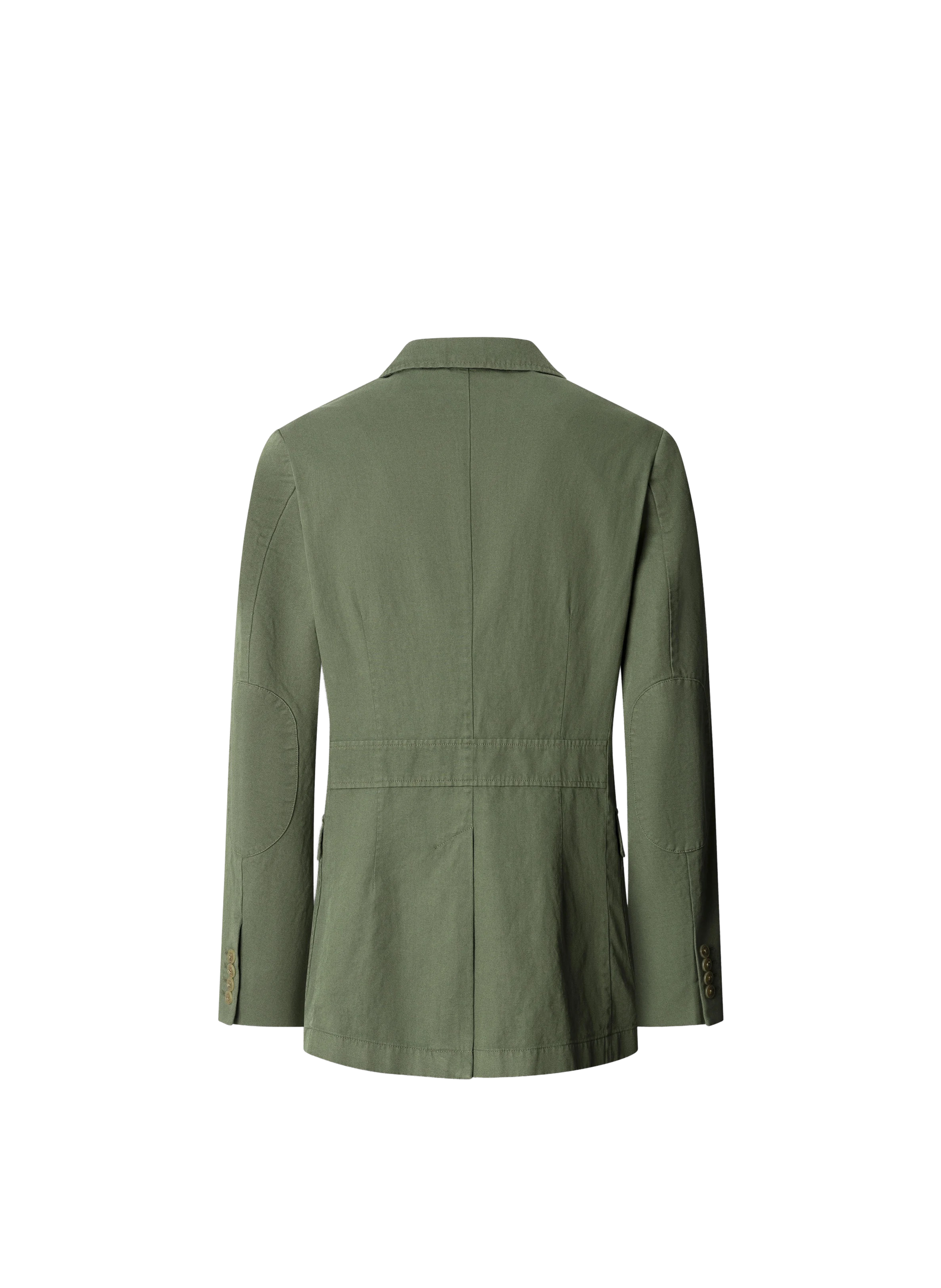 Stretch Linen and Cotton Blend Blazer HACKETT Green