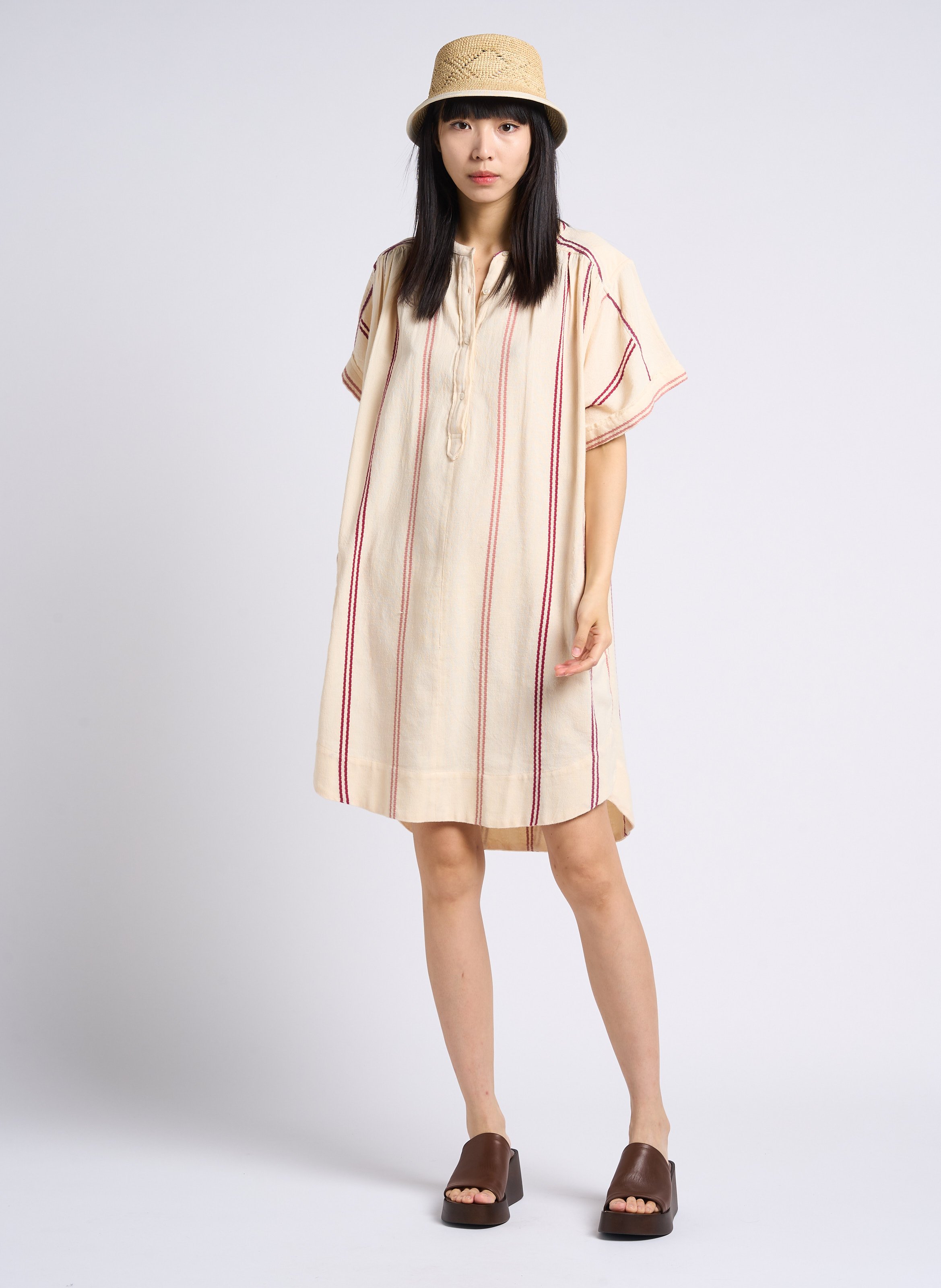 Mules compensées en cuir eugene JONAK Marron