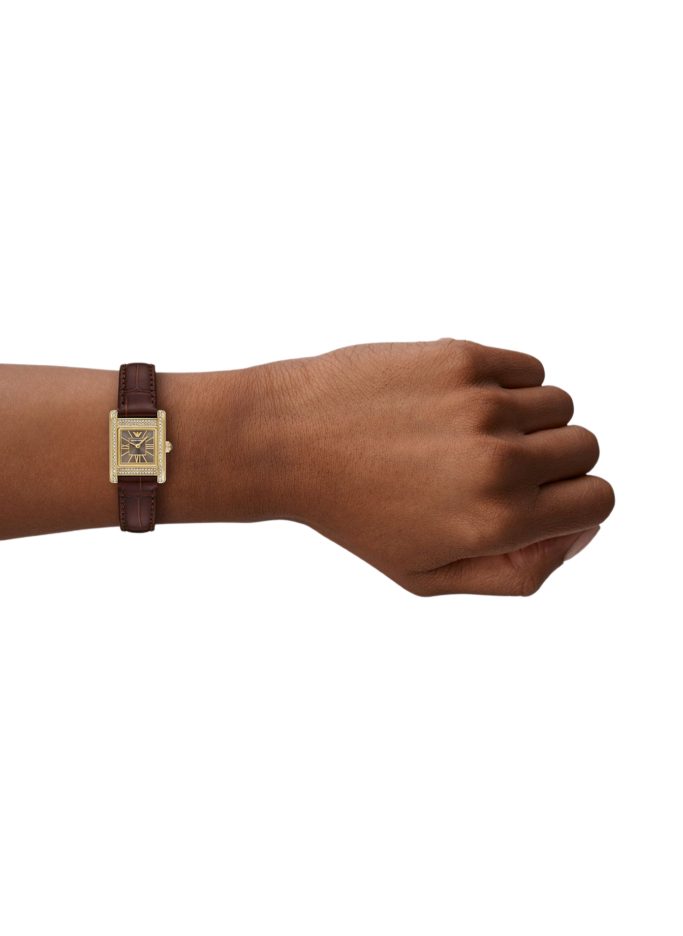 Montre quartz en cuir ARMANI MONTRES Marron