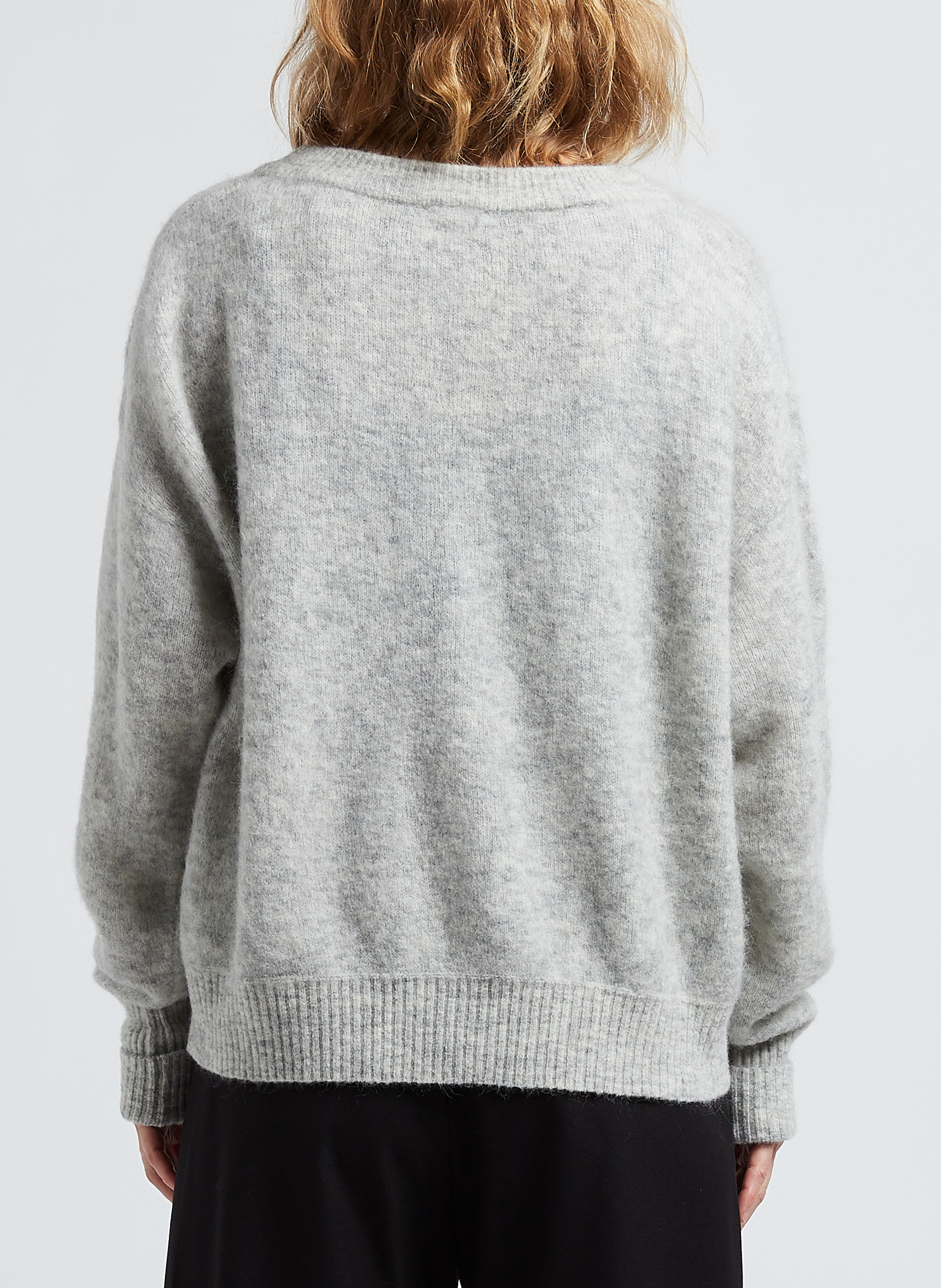 Pull ample col rond en laine mélangée vitow AMERICAN VINTAGE Gris