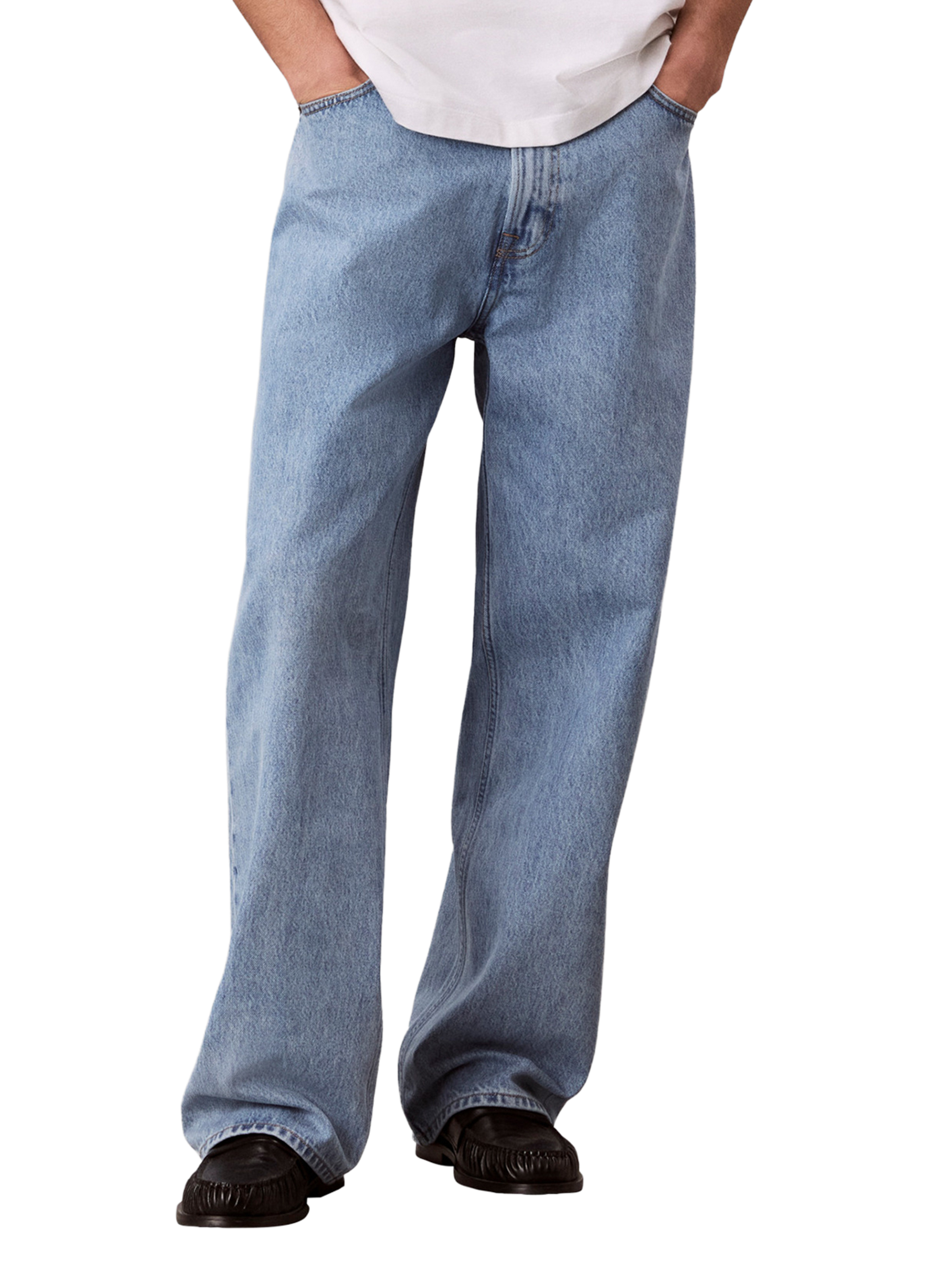 Jean baggy Adam en coton CALVIN KLEIN Bleu