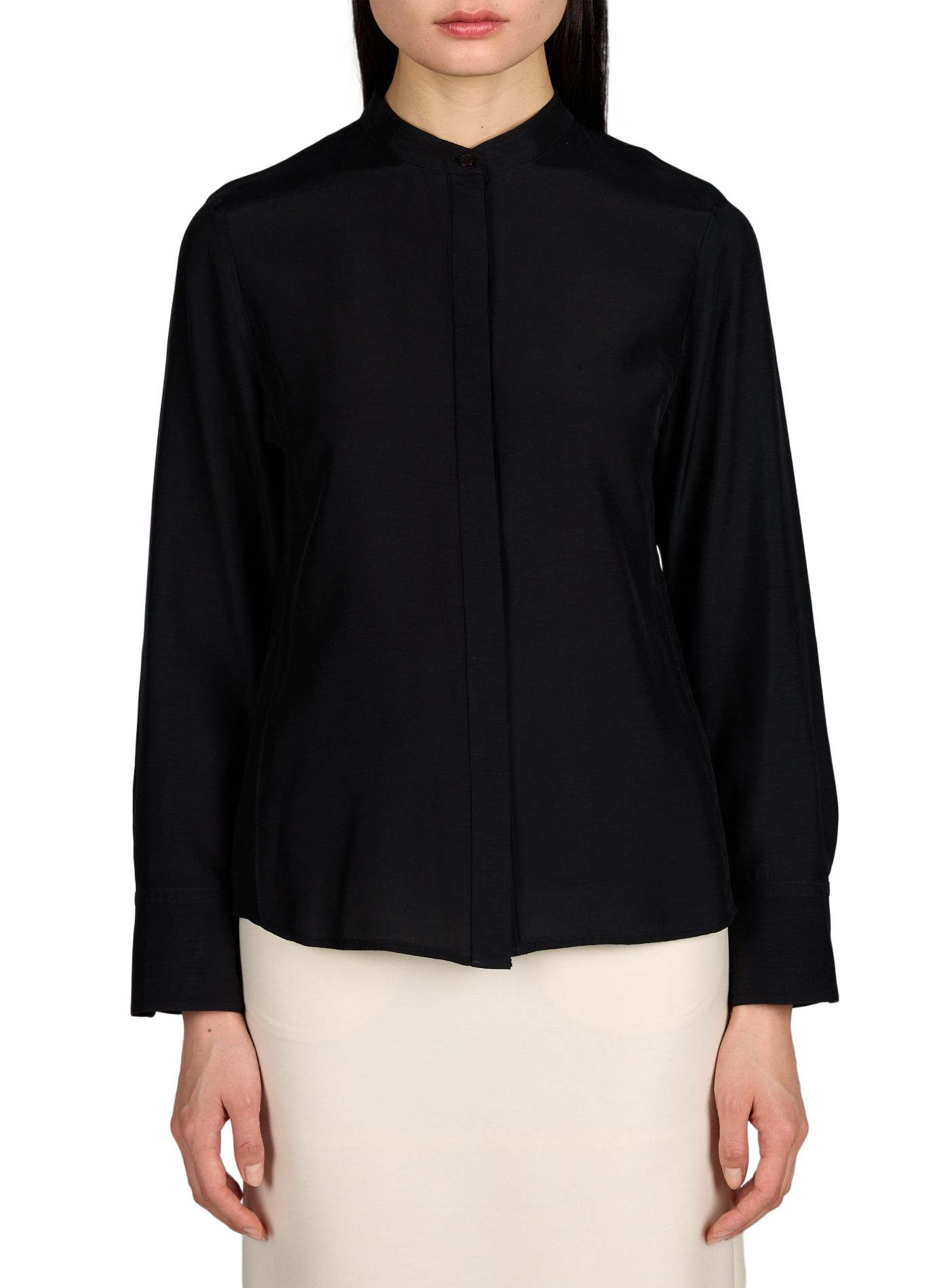 Blouse droite unie avec cape SANDBEIGE Noir