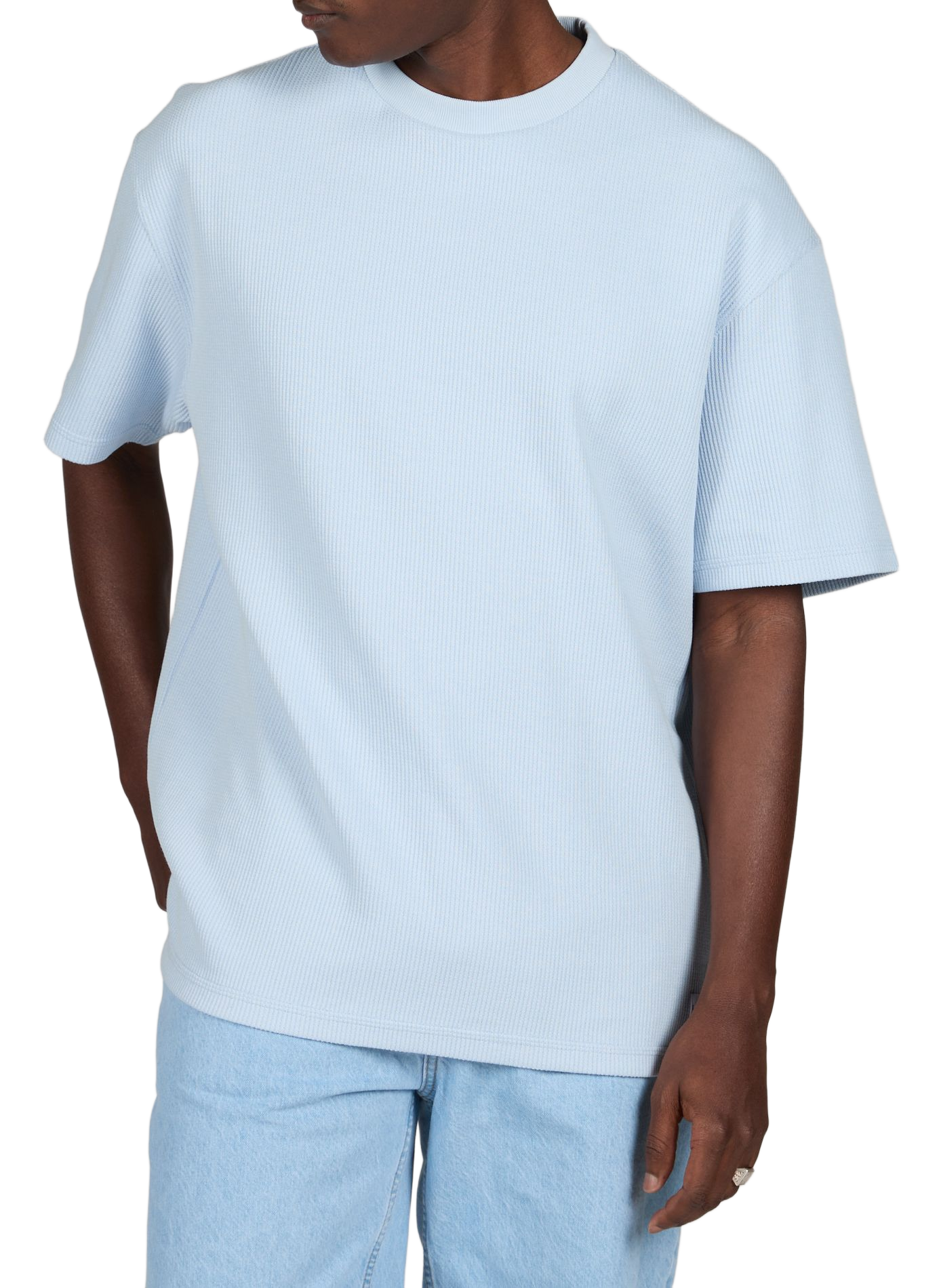 Nuwaffle blended cotton t-shirt HUGO BLUE Blue