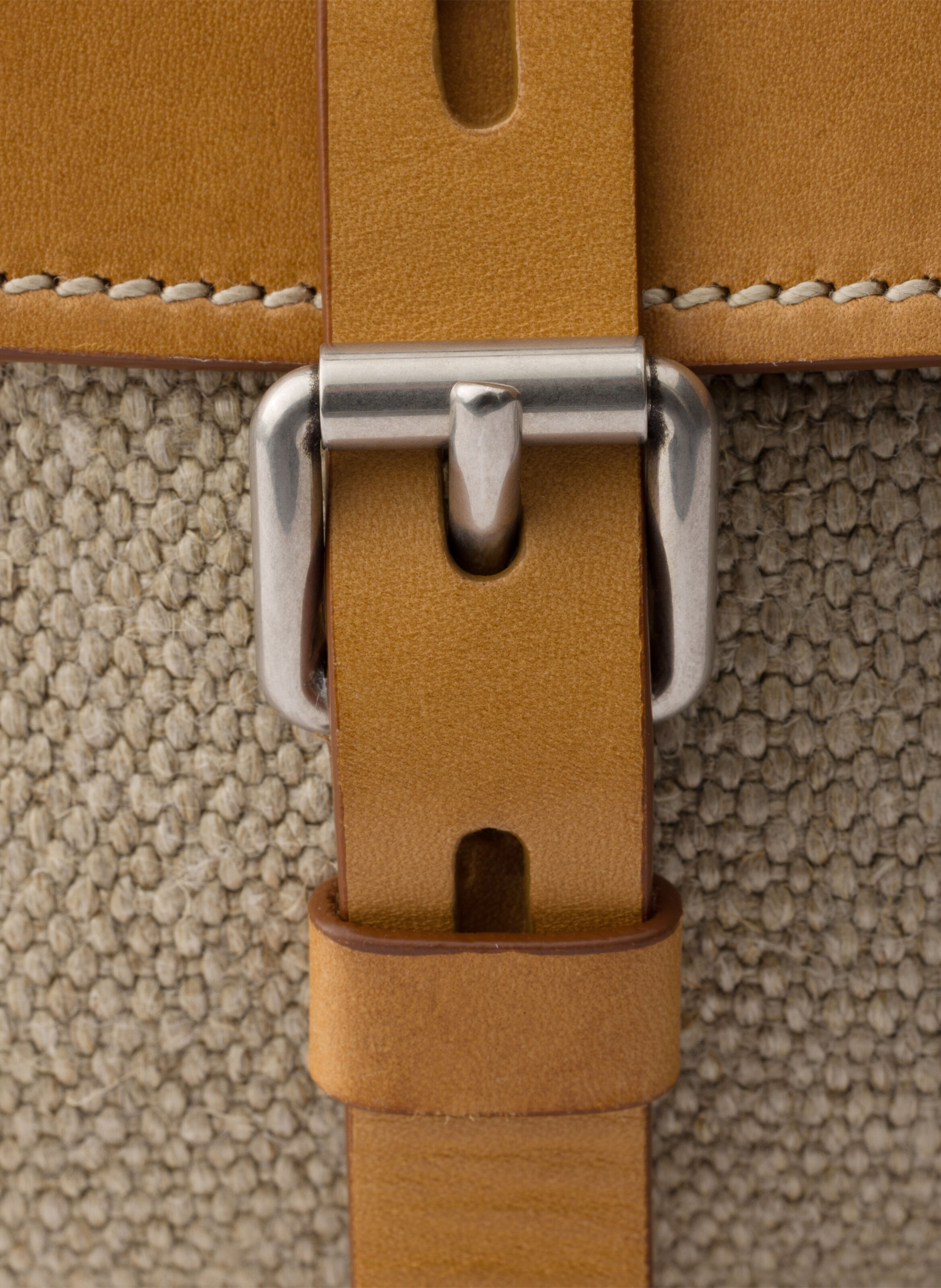 Sac à main prada bonnie moyen en lin et cuir PRADA Beige