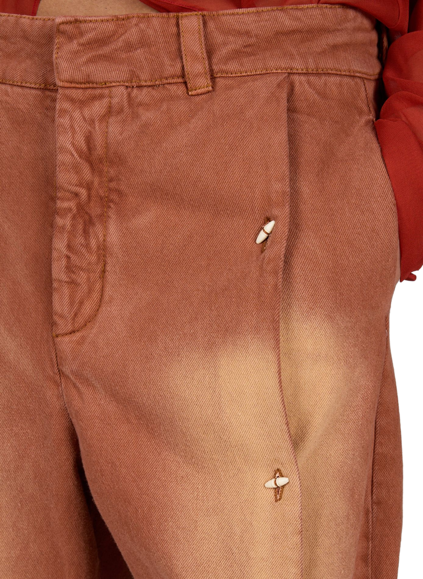 Buttoned-leg cotton jeans CAMPILLO Brown