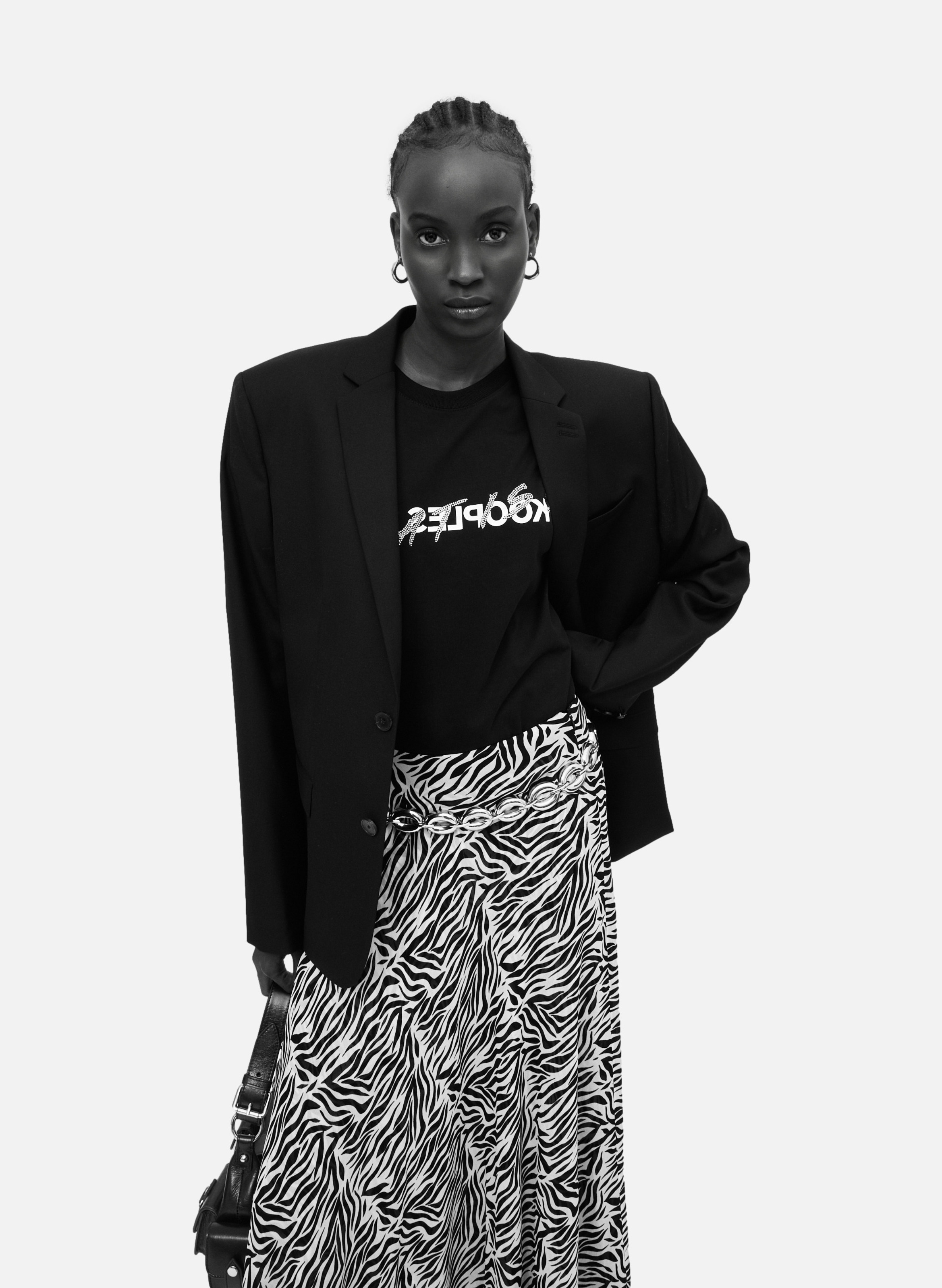 T-shirt en coton what is avec strass THE KOOPLES Noir