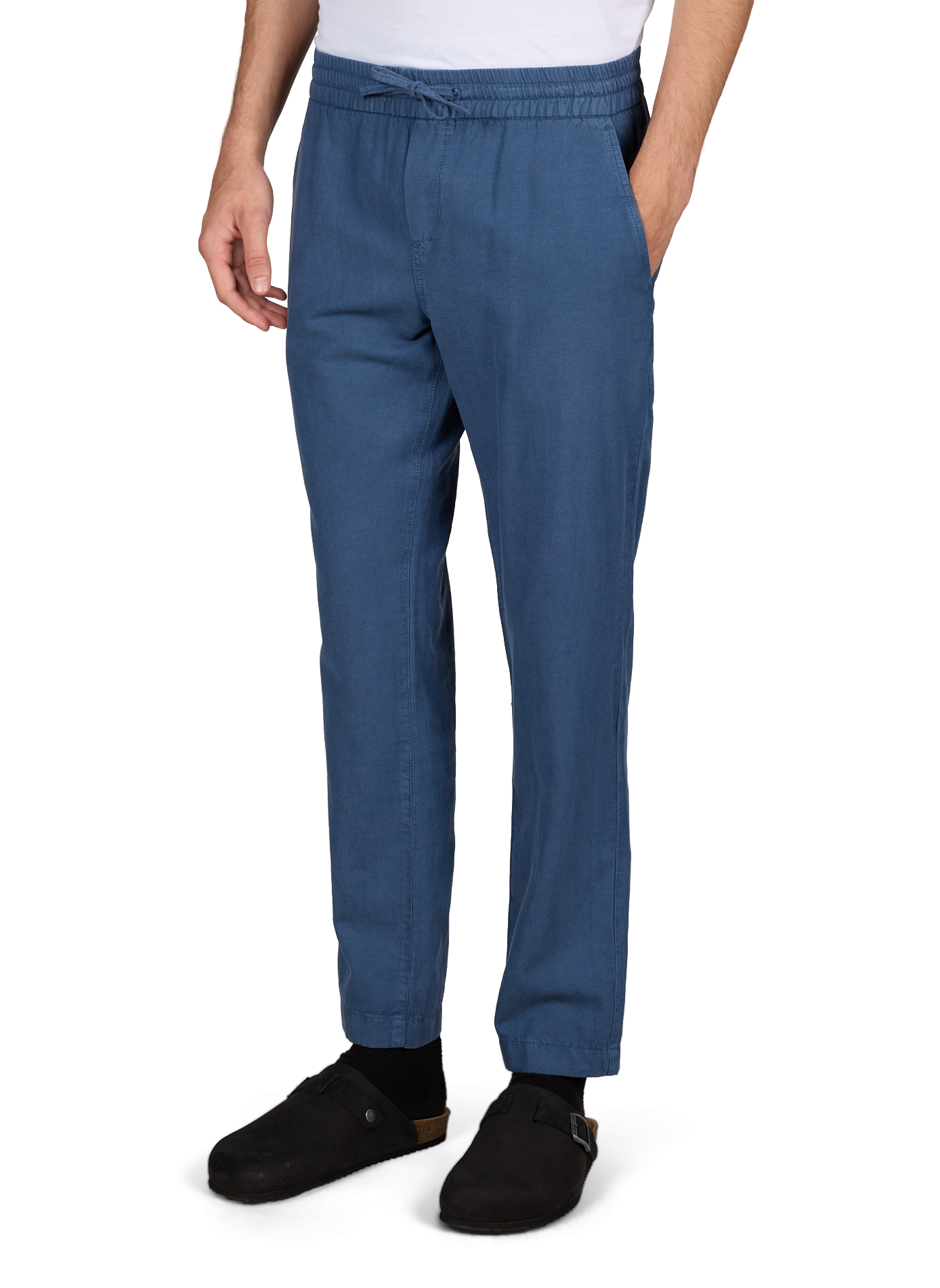 Dreuille cotton and linen blend trousers FAGUO Blue