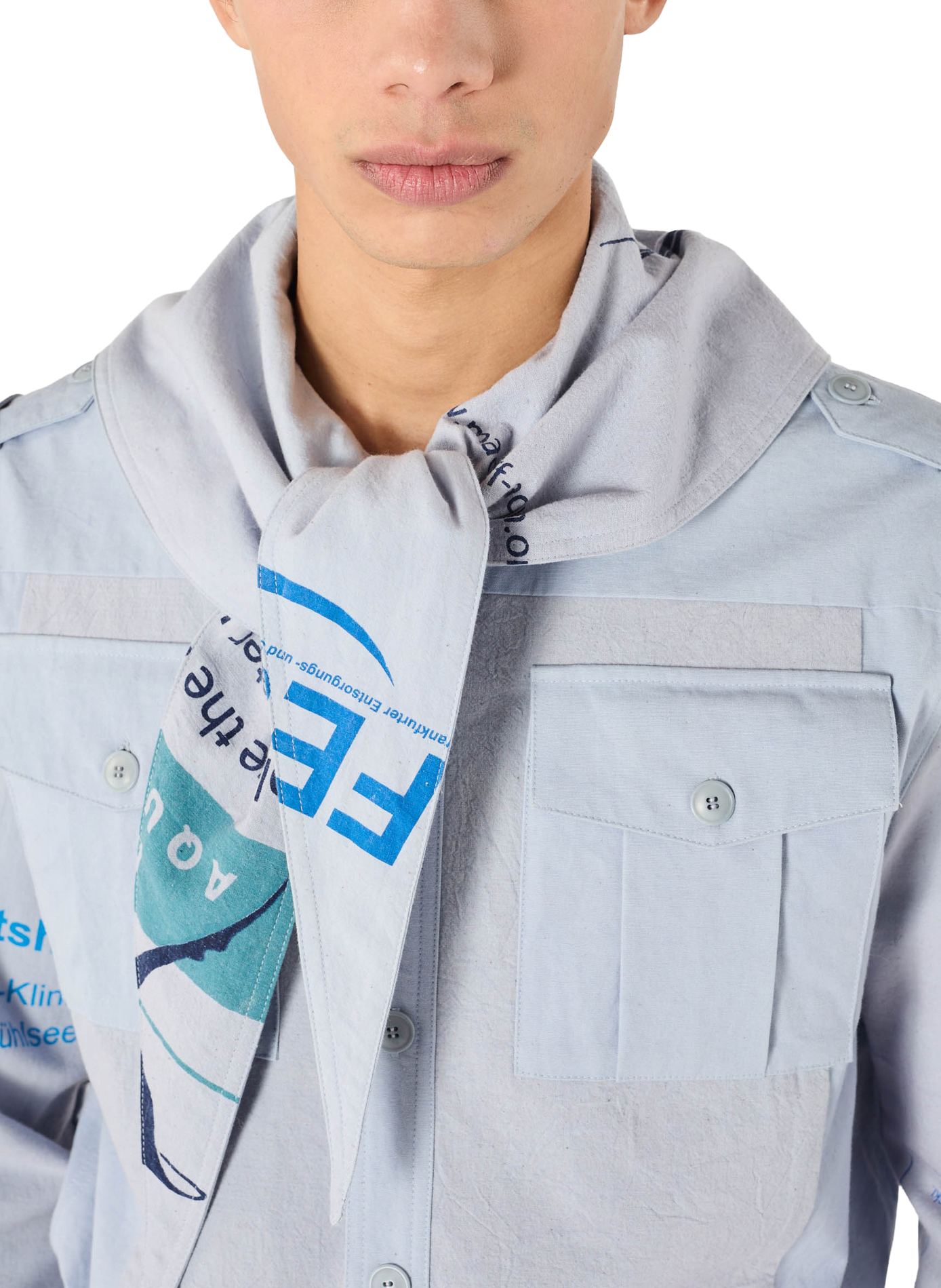 Chemise manches longues upcyclée à partir de tote bags scout | Vert MARINE SERRE Homme