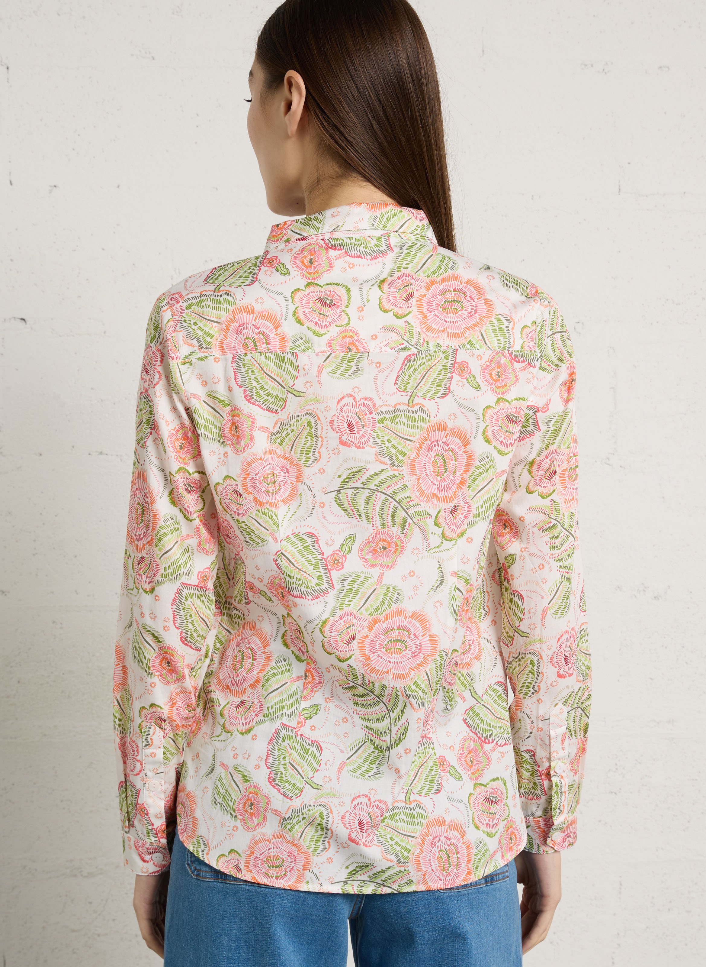 Chemise à imprimé floral ARMOR-LUX Blanc