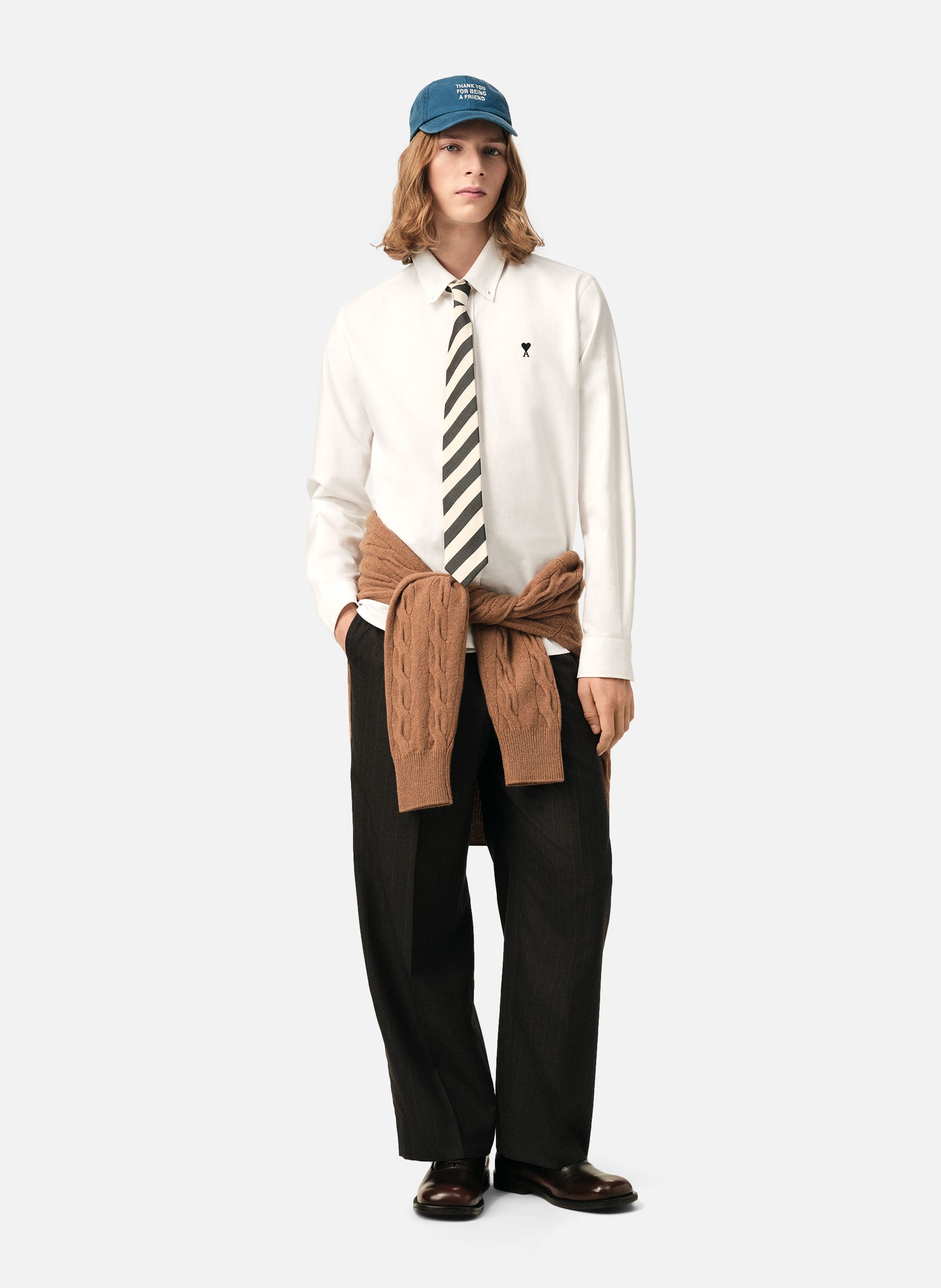 Chemise unisexe en coton ami de coeur AMI PARIS Blanc