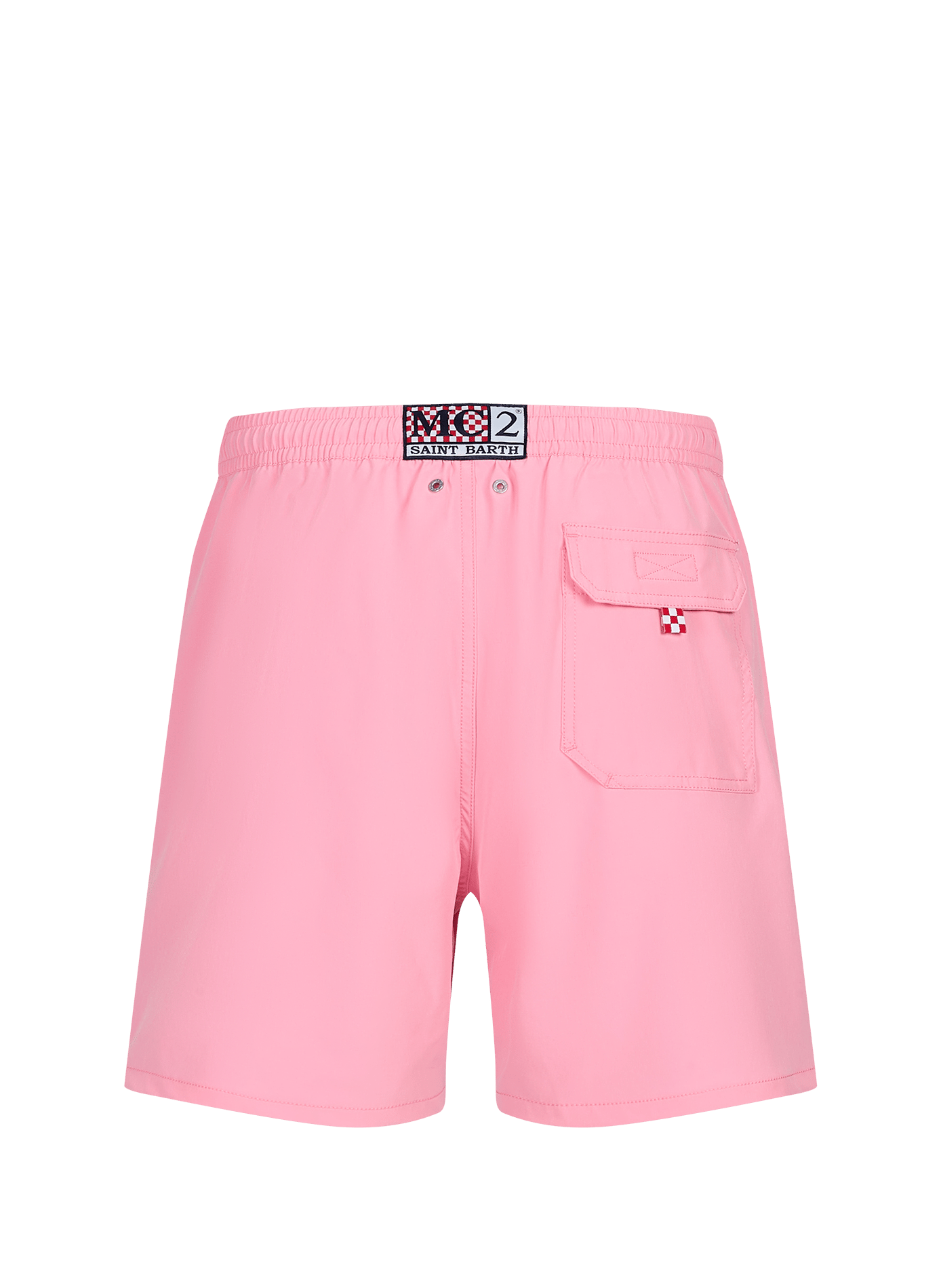 Bañador corto liso con bordado MC2 SAINT BARTH Rosa