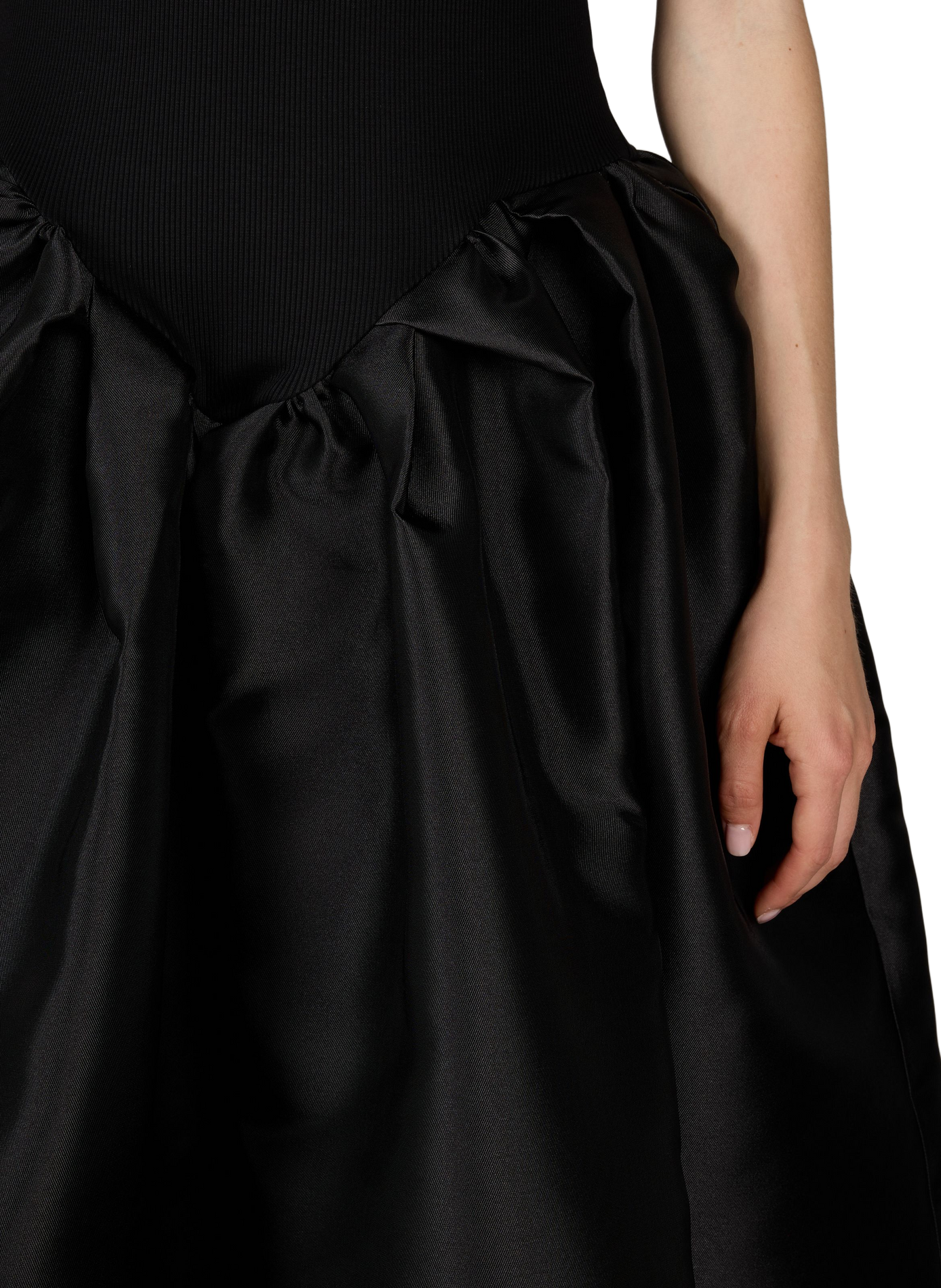 Ausgestelltes langes Kleid aus Baumwollmischung MARQUES ALMEIDA Schwarz