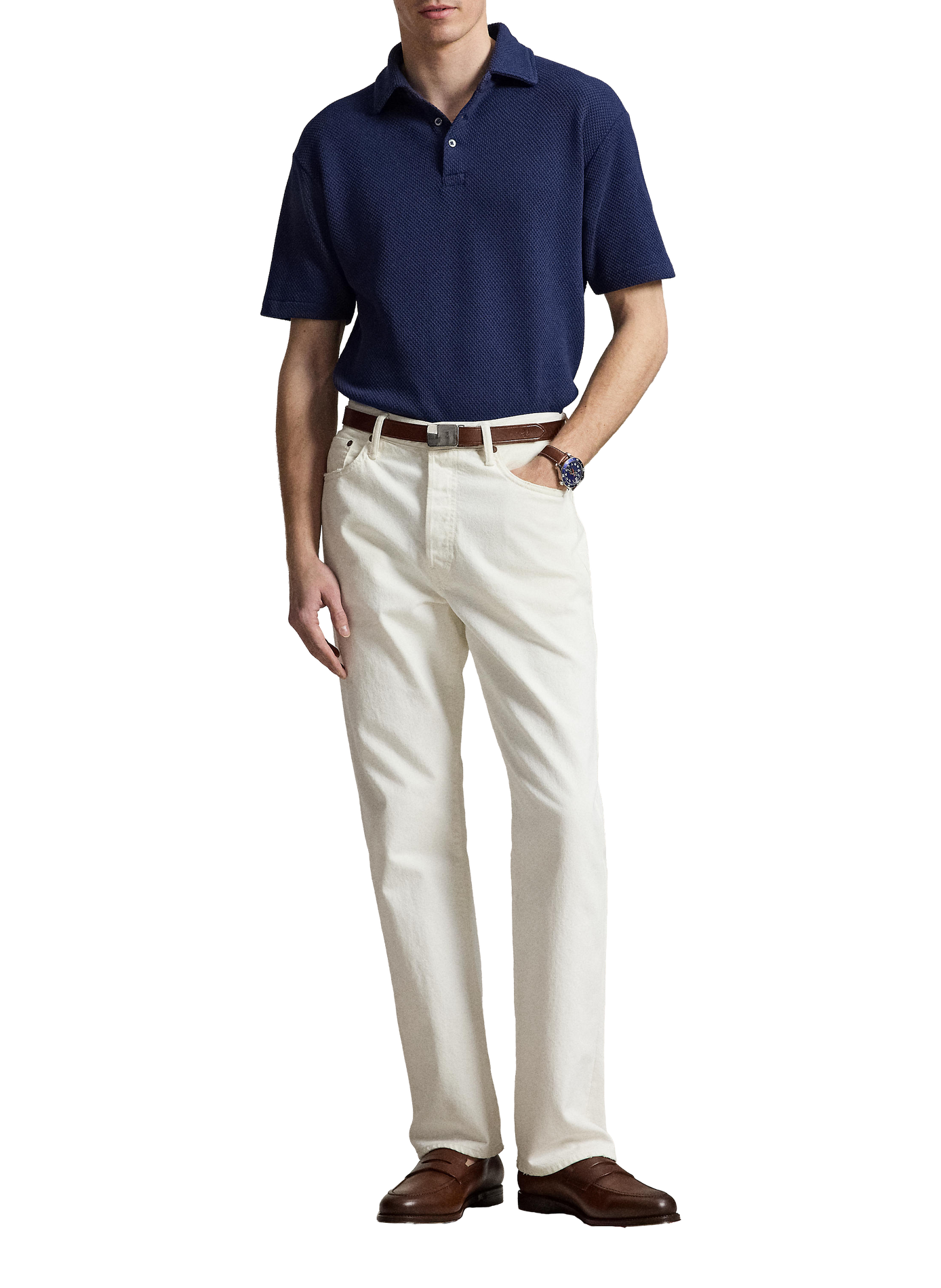 Straight fit short-sleeve cotton polo POLO RALPH LAUREN Blue