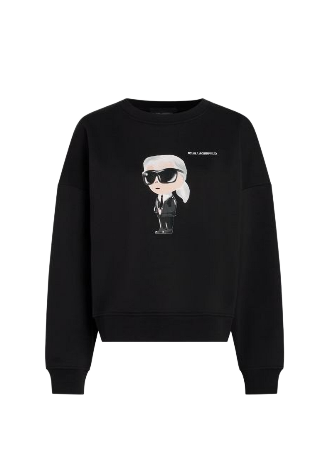 Ronde hals sweater van gemengd katoen KARL LAGERFELD Zwart