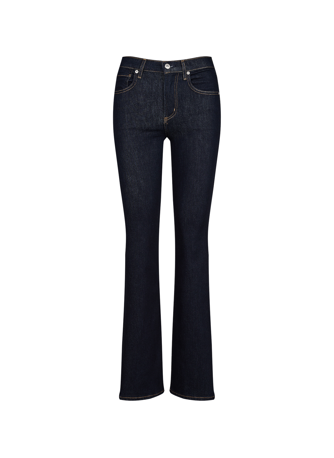 Rohes, gerades High-Waist-Jeans. CITIZENS OF HUMANITY Schwarz