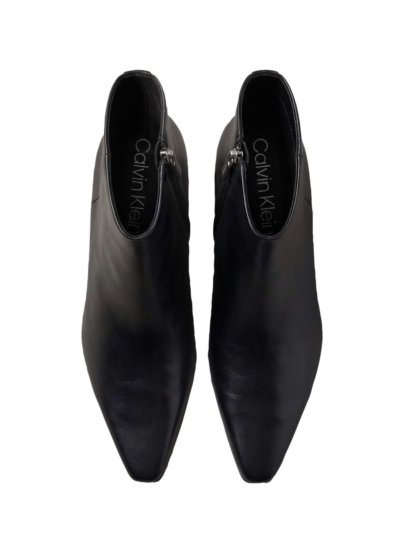 Plain leather zip-up ankle boots CALVIN KLEIN Black